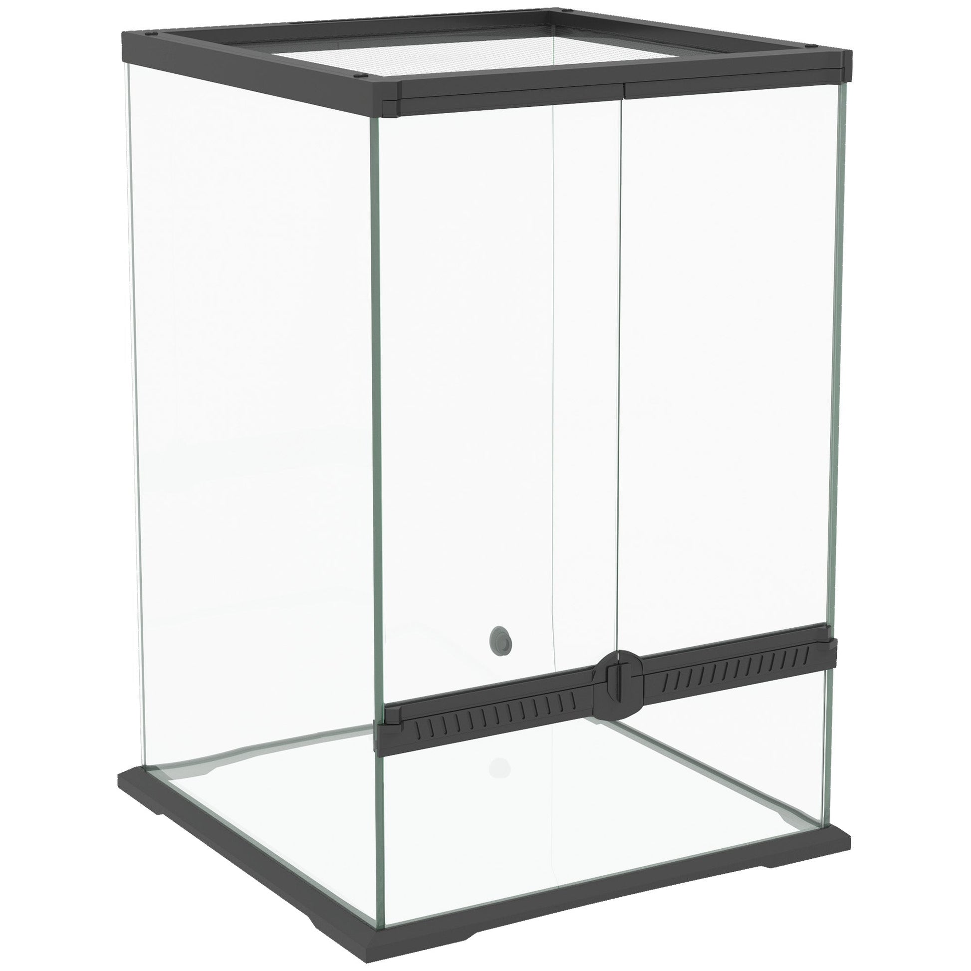 Glass Reptile Terrarium, 40L Vivarium for Lizards, Frogs, Snakes, Turtles, Tortoises, with Ventilation, 30 x 30 x 45cm
