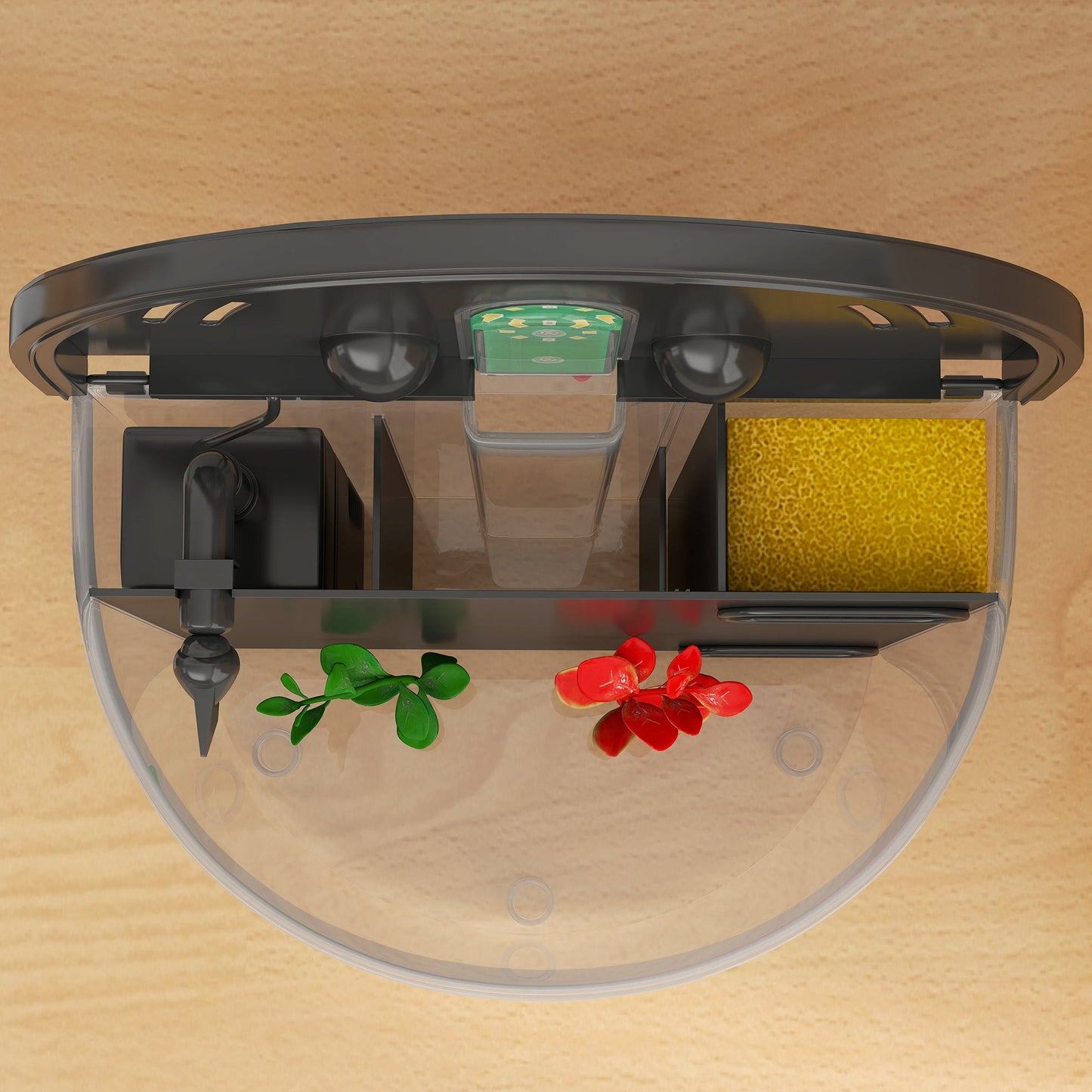 Fish Tank, 3L Nano Aquarium Starter Kit with Filter System, LED Light, Small Fish Tank for Betta, Goldfish, Shrimp, Black