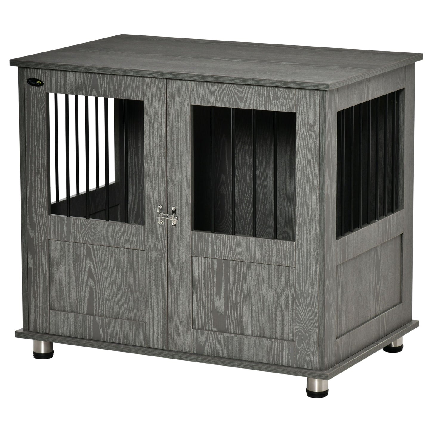 Dog Crate Furniture End Table, Pet Kennel for Small and Medium Dogs with Magnetic Door Indoor Animal Cage, Grey, 85 x 55 x 75 cm