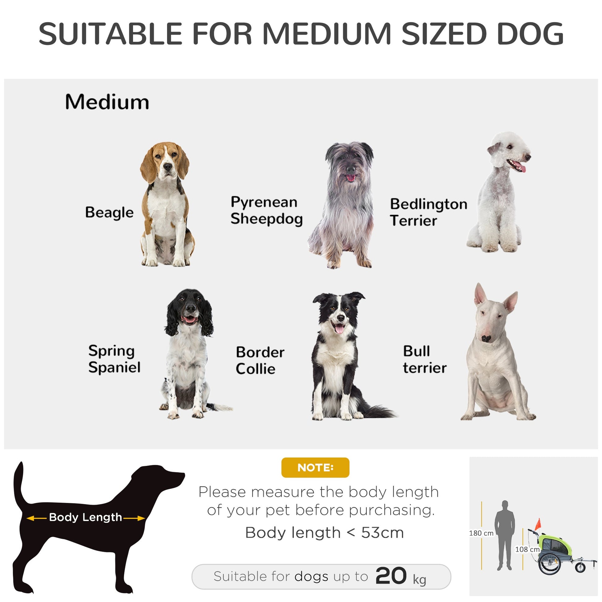 Dog Bike Trailer Pet Stroller Cart Carrier for Bicycle 360° Rotatable with Reflectors 3 Wheels Hitch Coupler Push/ Pull/ Brake Water Resistant Green