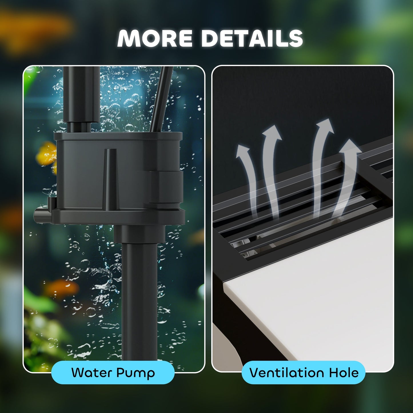 Aquarium, 28L Glass Fish Tank with Filter, LED Lighting, Water Pump, for Bettas, Guppies, Mini Parrot Fishes, Shrimp, Goldfish, 38 x 26 x 39.5cm