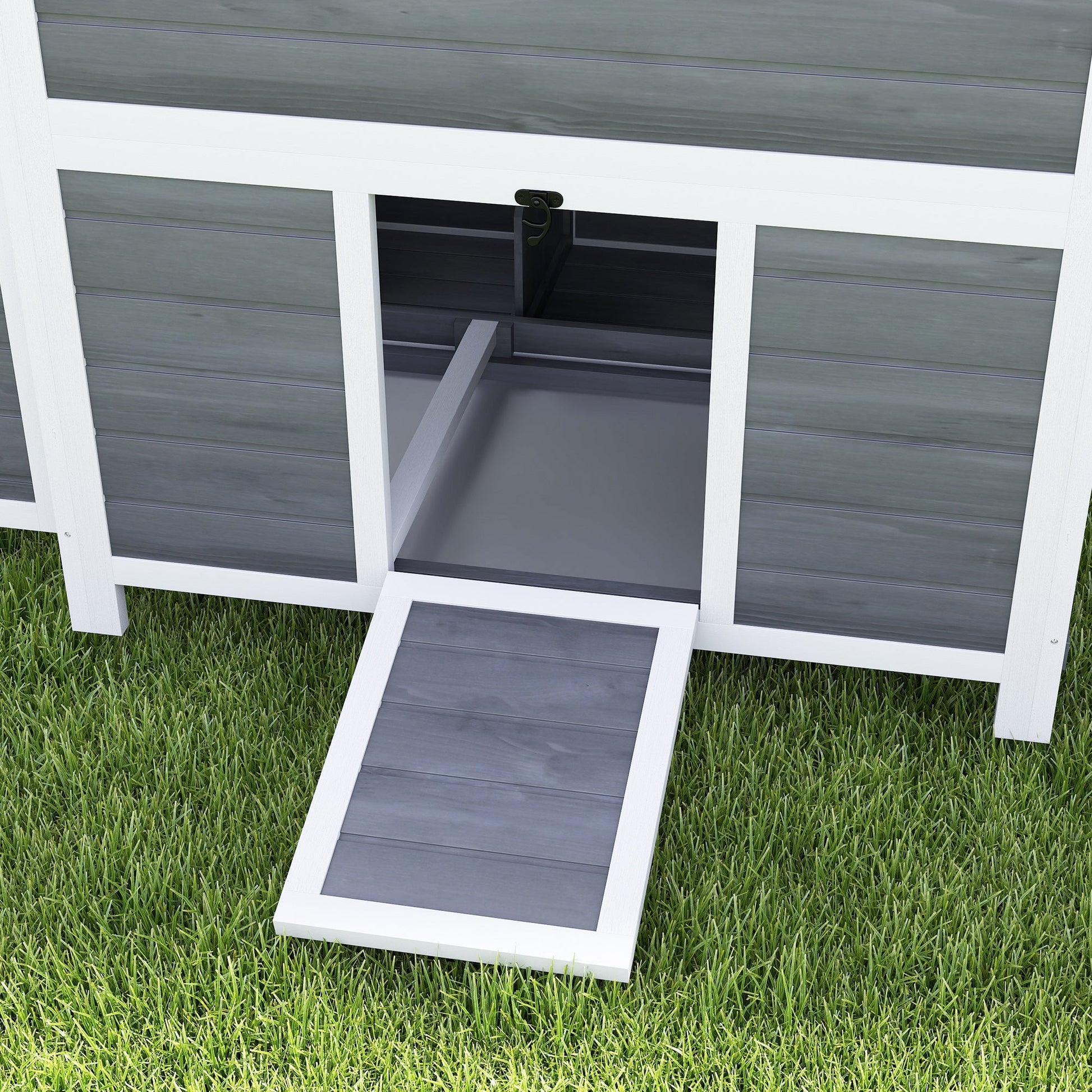 Wooden Chicken Coop with Nesting Box, Hen House Poultry Cage with Slide-Out Tray, Waterproof Roof, Perches, for 4-6 Chickens, 100 x 86 x 100cm