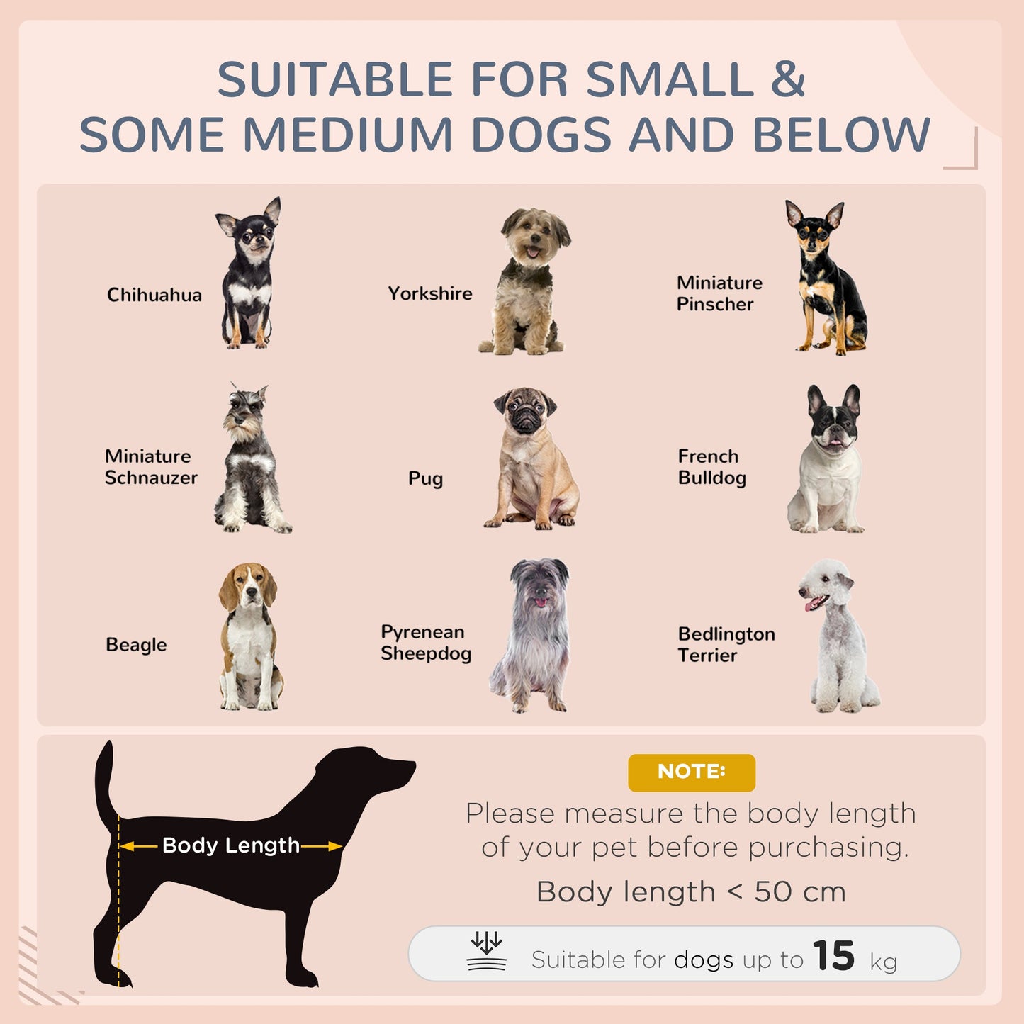 Wicker Dog Bed, Elevated Rattan Dog House with Removable Cushion and Canopy, for Small and Medium Dogs, 98 x 69 x 70cm - Dark Grey