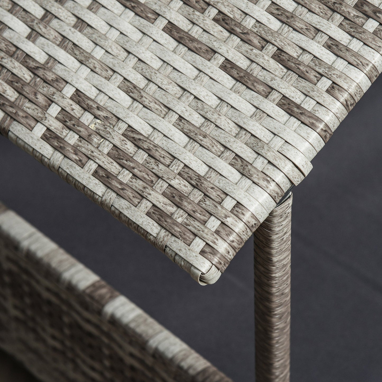 Wicker Dog Bed, Elevated Rattan Dog House with Removable Cushion and Canopy, for Small and Medium Dogs, 98 x 69 x 70cm - Dark Grey