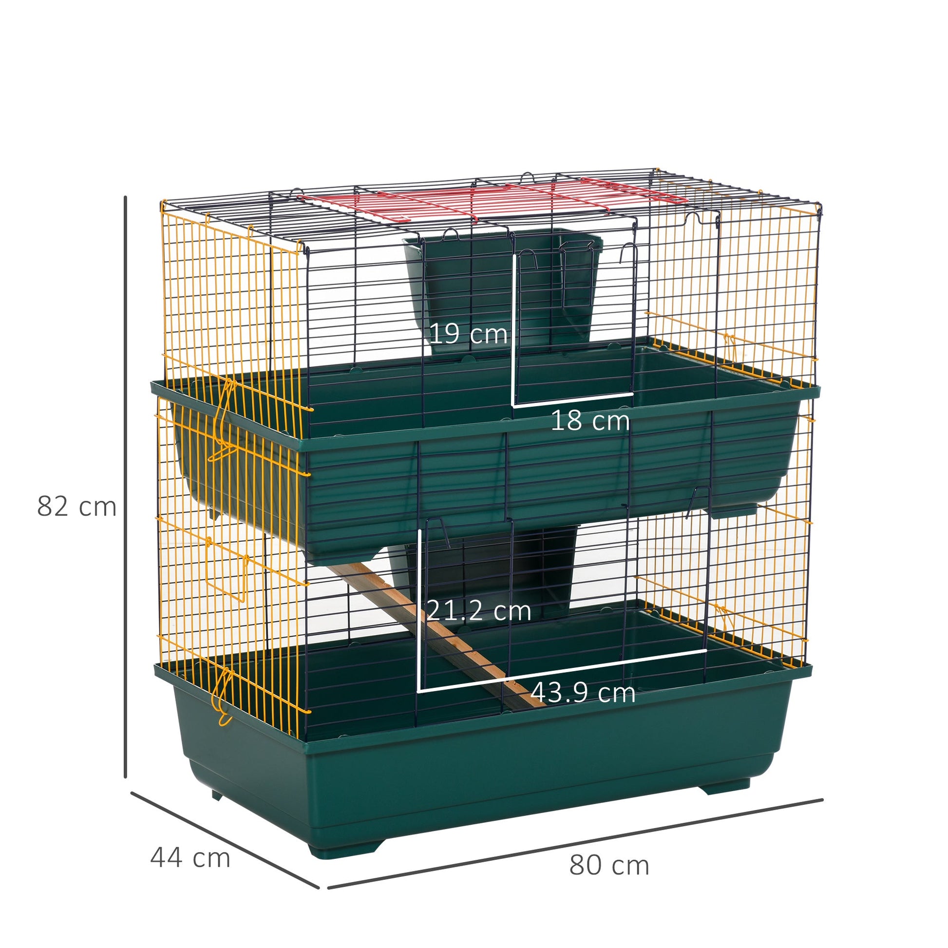 Indoor Rabbit Guinea Pig Cage Small Animal Cage Two Storey 80 x 44 x 82 cm