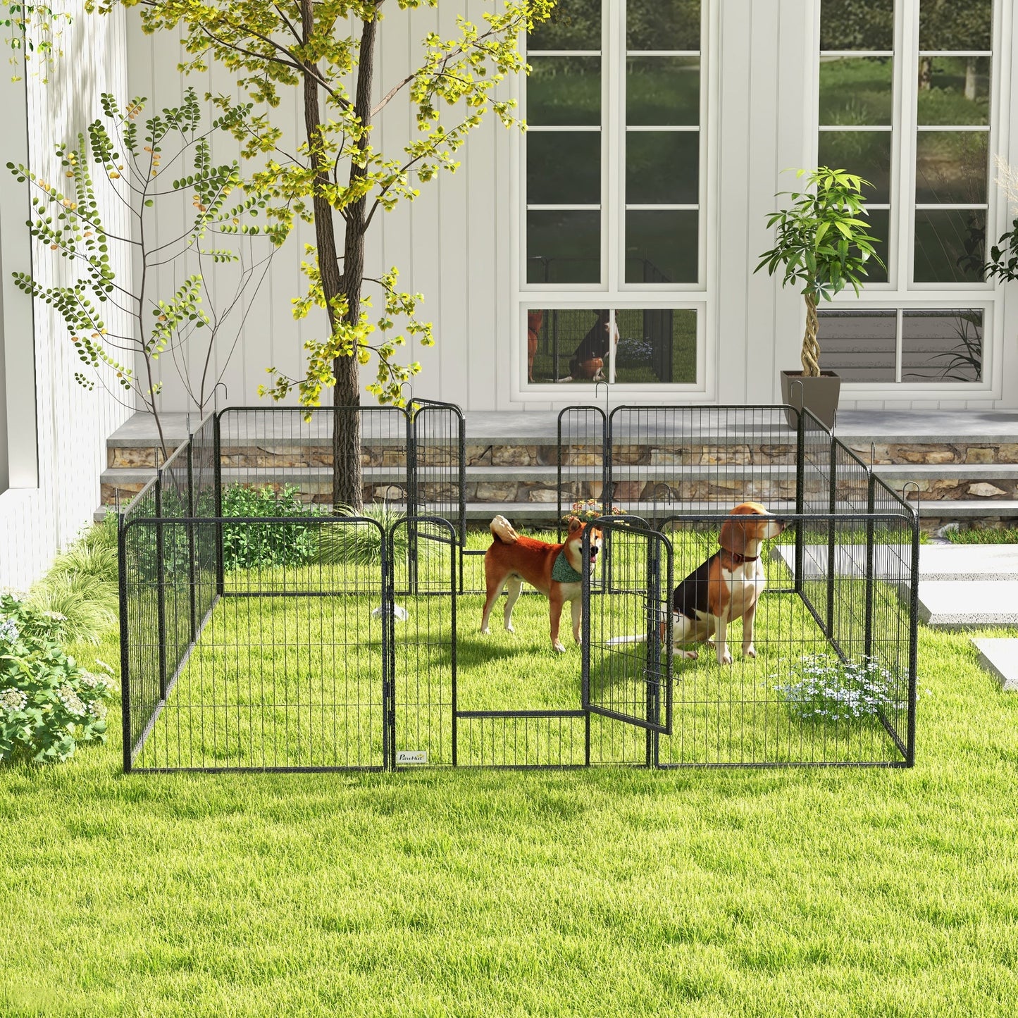 Dog Pen 12 Panels Puppy Pen Heavy Duty Pet Playpen for Indoor Outdoor for Dogs, Rabbits, Ducks 80cm High