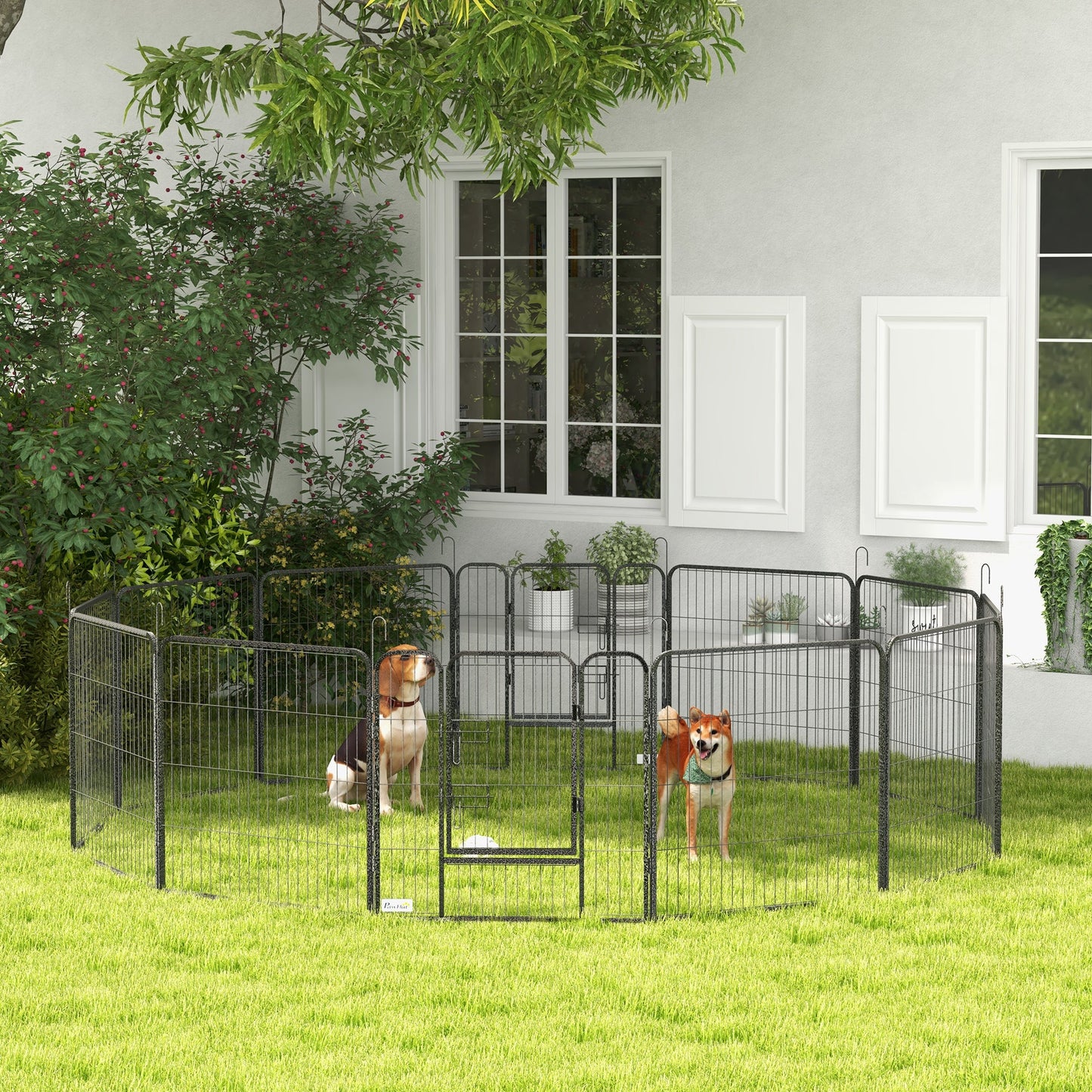 Dog Pen 12 Panels Puppy Pen Heavy Duty Pet Playpen for Indoor Outdoor for Dogs, Rabbits, Ducks 80cm High