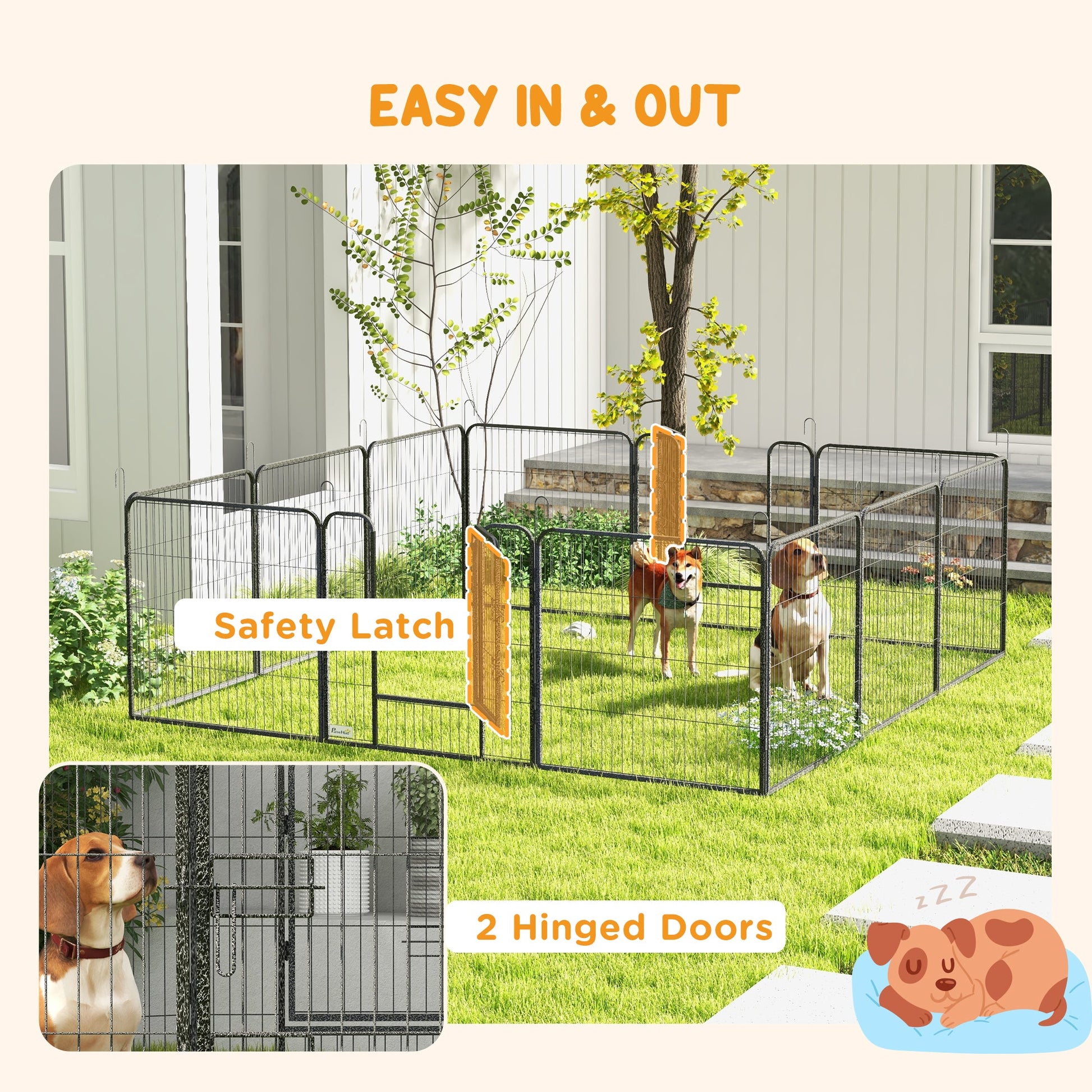 Dog Pen 12 Panels Puppy Pen Heavy Duty Pet Playpen for Indoor Outdoor for Dogs, Rabbits, Ducks 80cm High