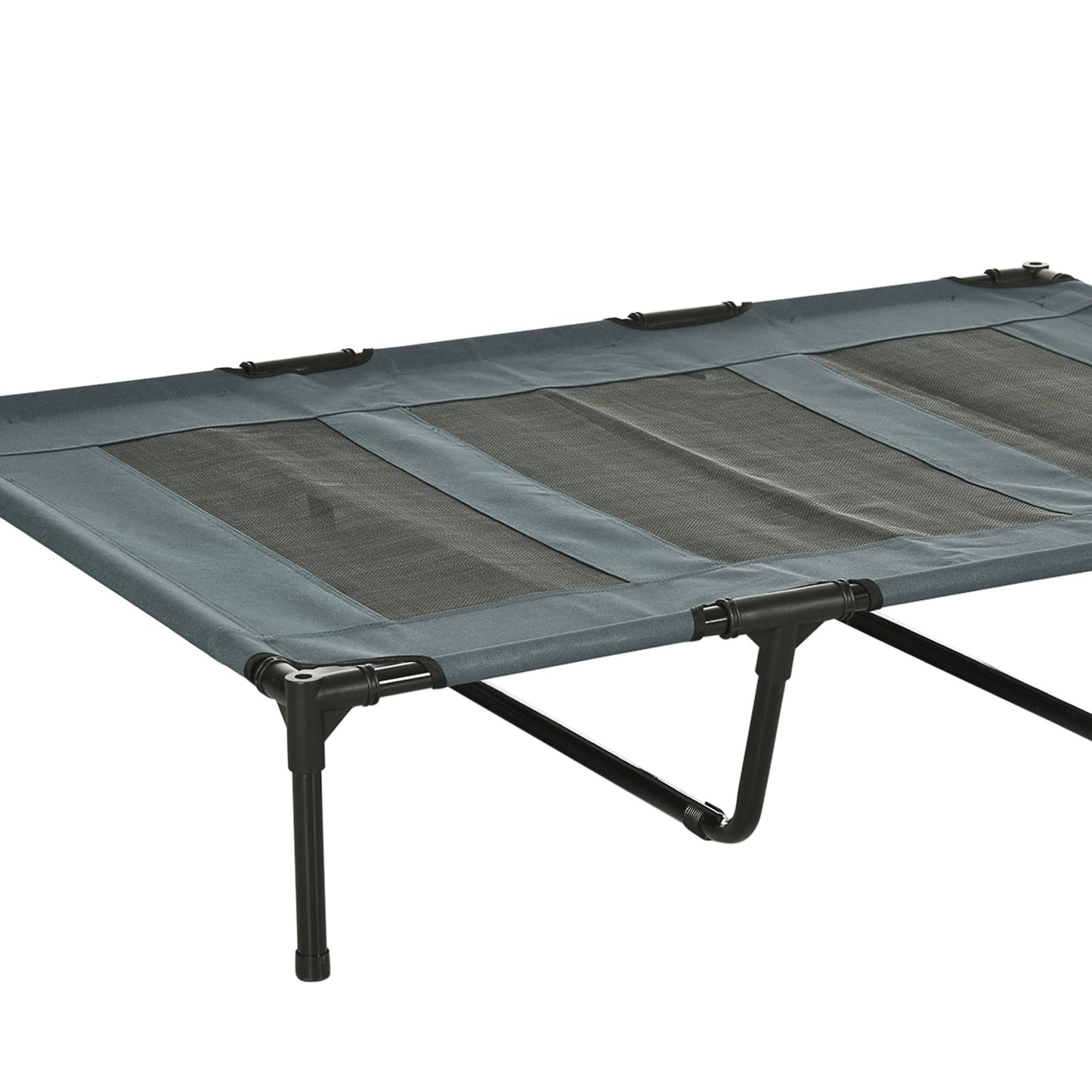 Raised Dog Bed Waterproof Elevated Pet Cot with Breathable Mesh UV Protection Canopy Grey, for XL Dogs, 122 x 92 x 108cm