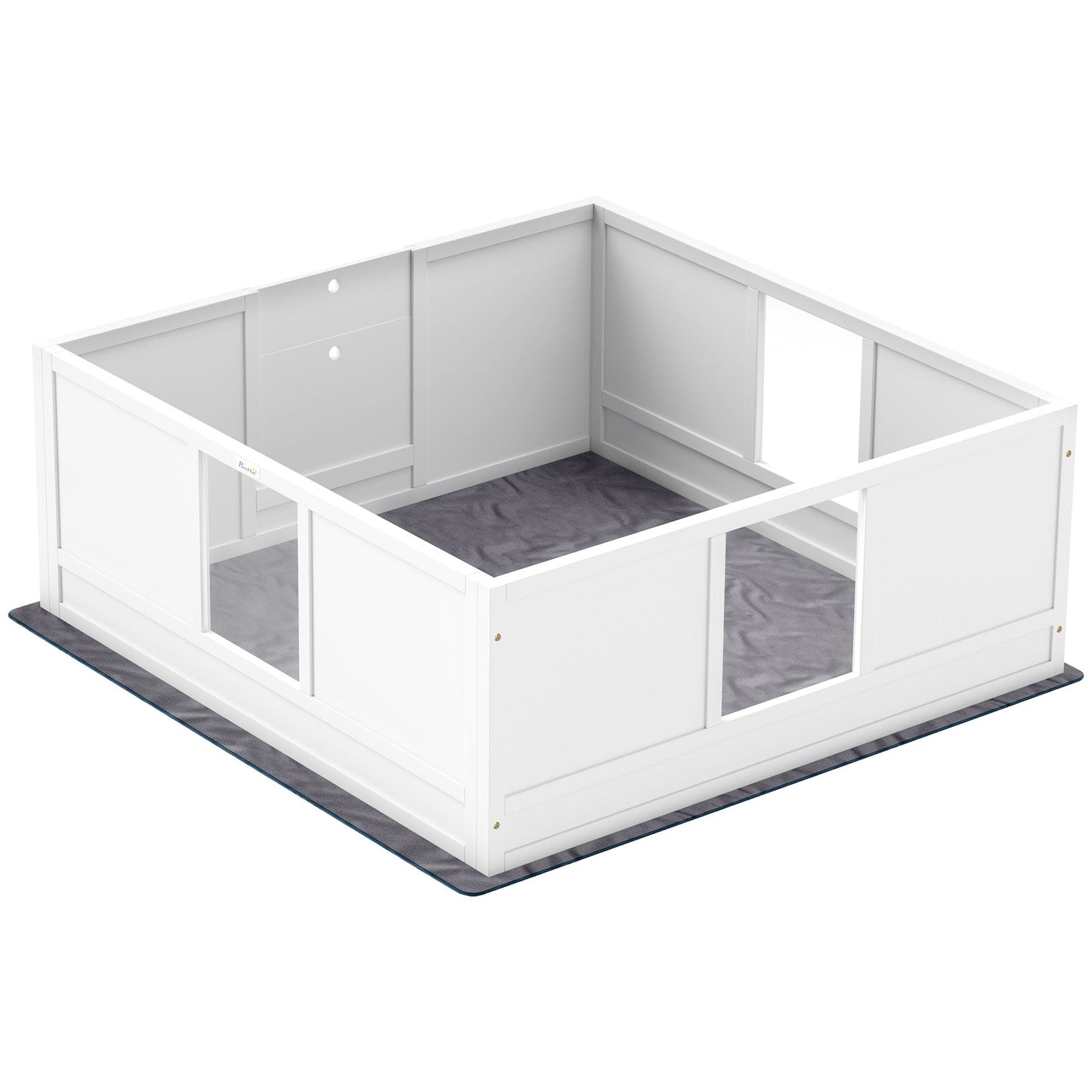 Whelping Box for Dogs, Dog Whelping Box Dog Playpen Fence Exercise Play Pen with Waterproof Washable Whelping Pad, Adjustable Entrance, Non-Slip Pads, for Large Dogs and Puppies, 124 x 120cm