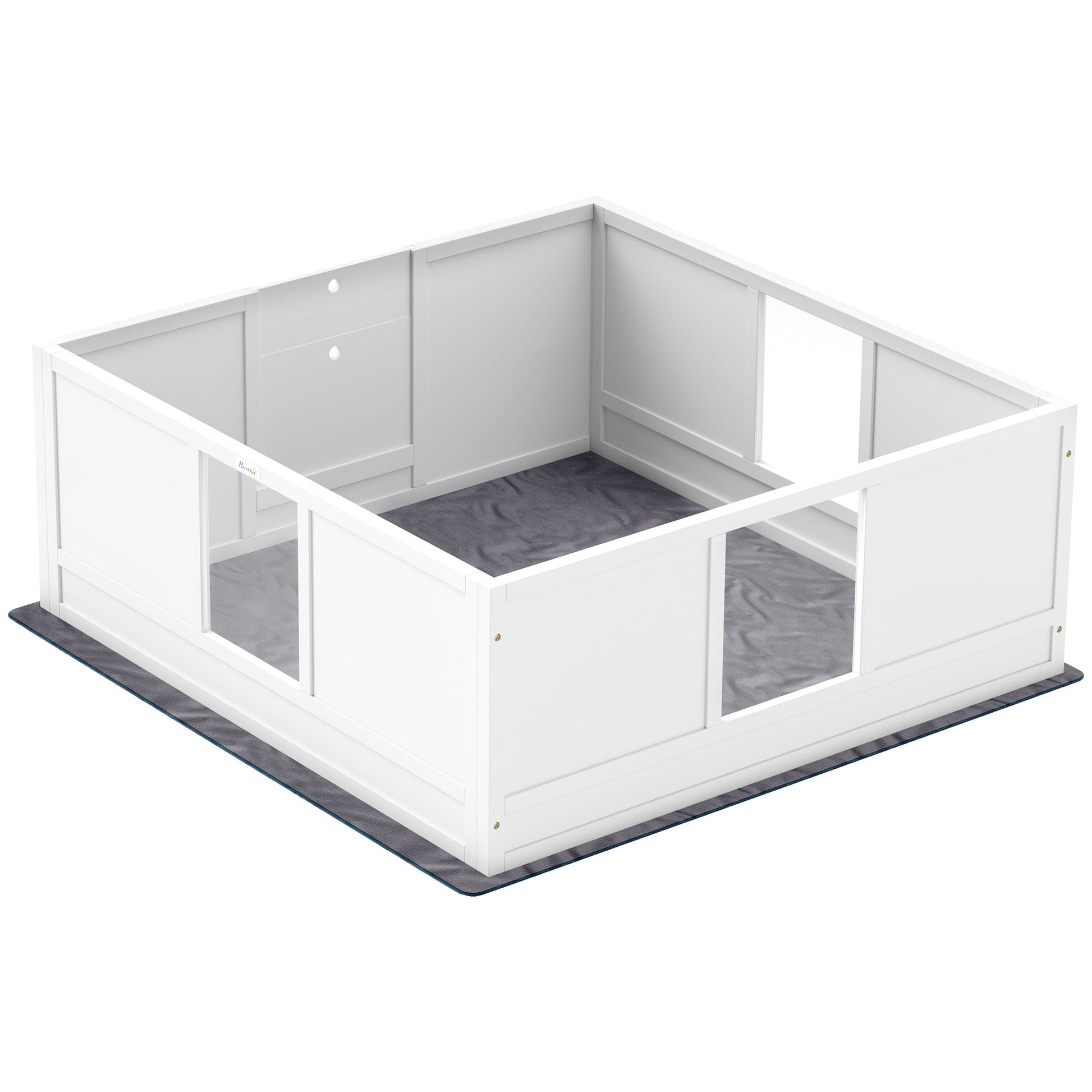 Whelping Box for Dogs, Dog Whelping Box Dog Playpen Fence Exercise Play Pen with Waterproof Washable Whelping Pad, Adjustable Entrance, Non-Slip Pads, for Large Dogs and Puppies, 124 x 120cm