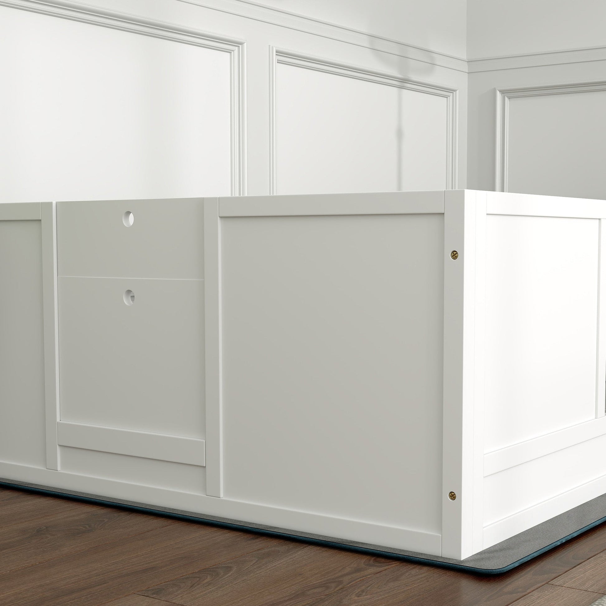 Whelping Box for Dogs, Dog Whelping Box Dog Playpen Fence Exercise Play Pen with Waterproof Washable Whelping Pad, Adjustable Entrance, Non-Slip Pads, for Large Dogs and Puppies, 124 x 120cm