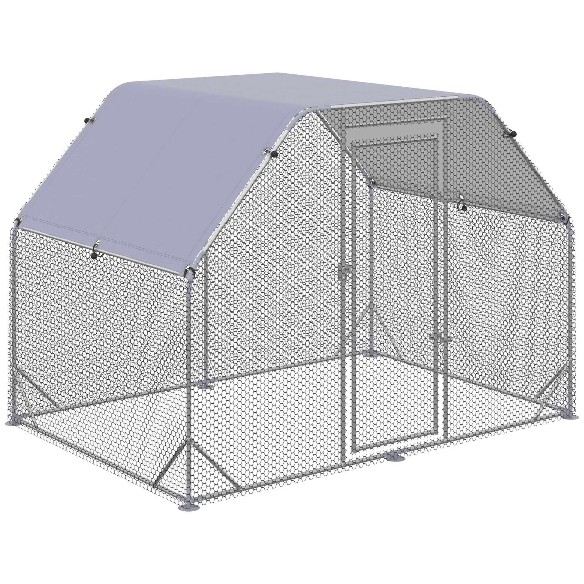 Walk in Chicken Run Chicken Coop Hen House Outdoor with Roof for 4-6 Chickens, 280 x 190 x 195cm