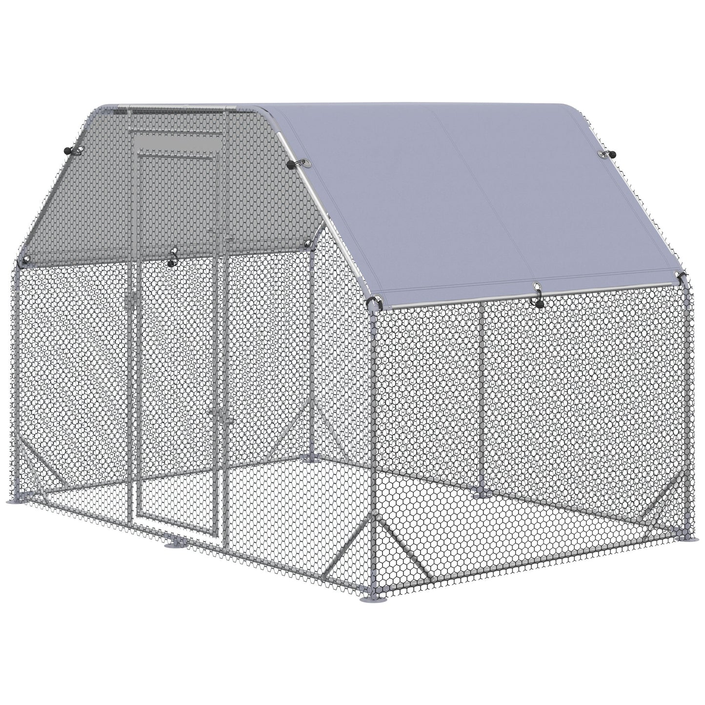 Walk in Chicken Run Chicken Coop Hen House Outdoor with Roof for 4-6 Chickens, 280 x 190 x 195cm