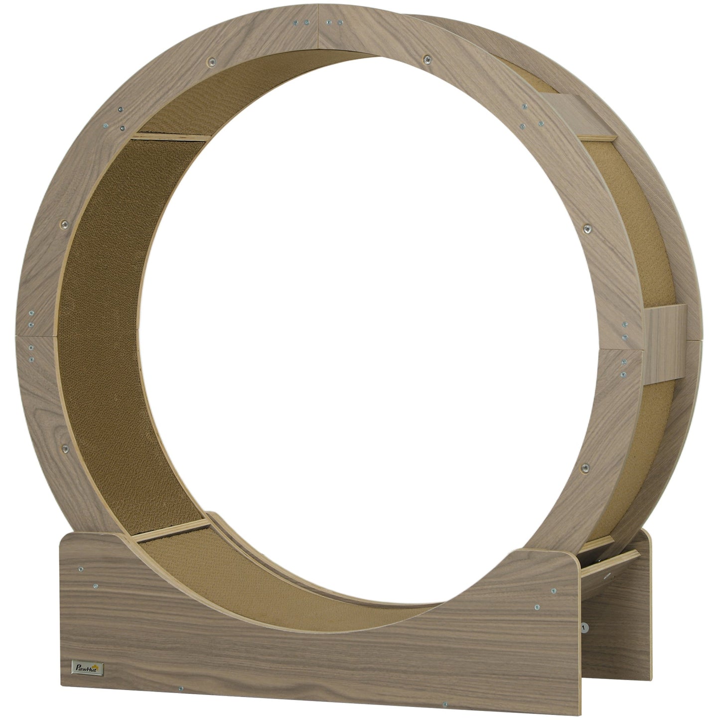 Cat Wheel for Indoor Cats, Cat Treadmill with Brake, Scratching Pads, Cat Exercise Wheel for Health - Walnut Brown