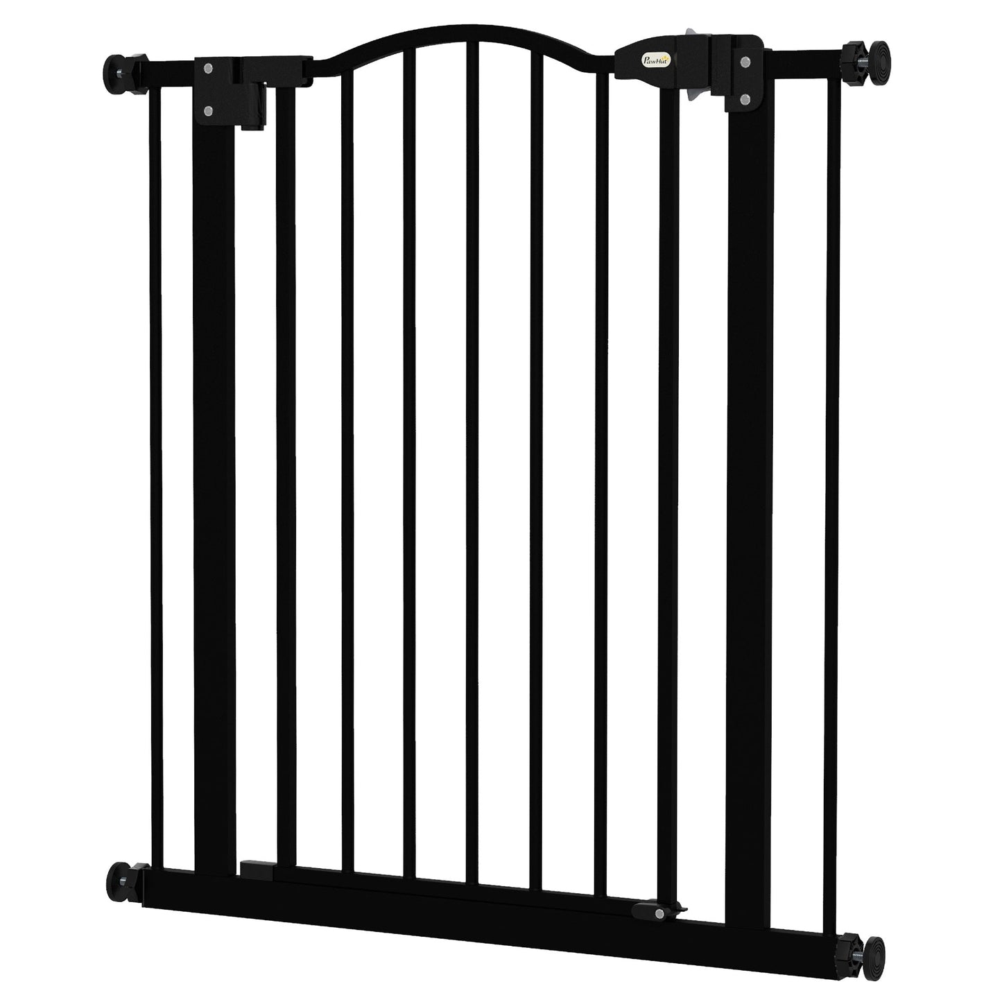 Pressure Fit Dog Stair Gate No Drilling Safety Gate Auto Close for Doorways, Hallways, 74-80cm Adjustable, 78cm Tall, Black