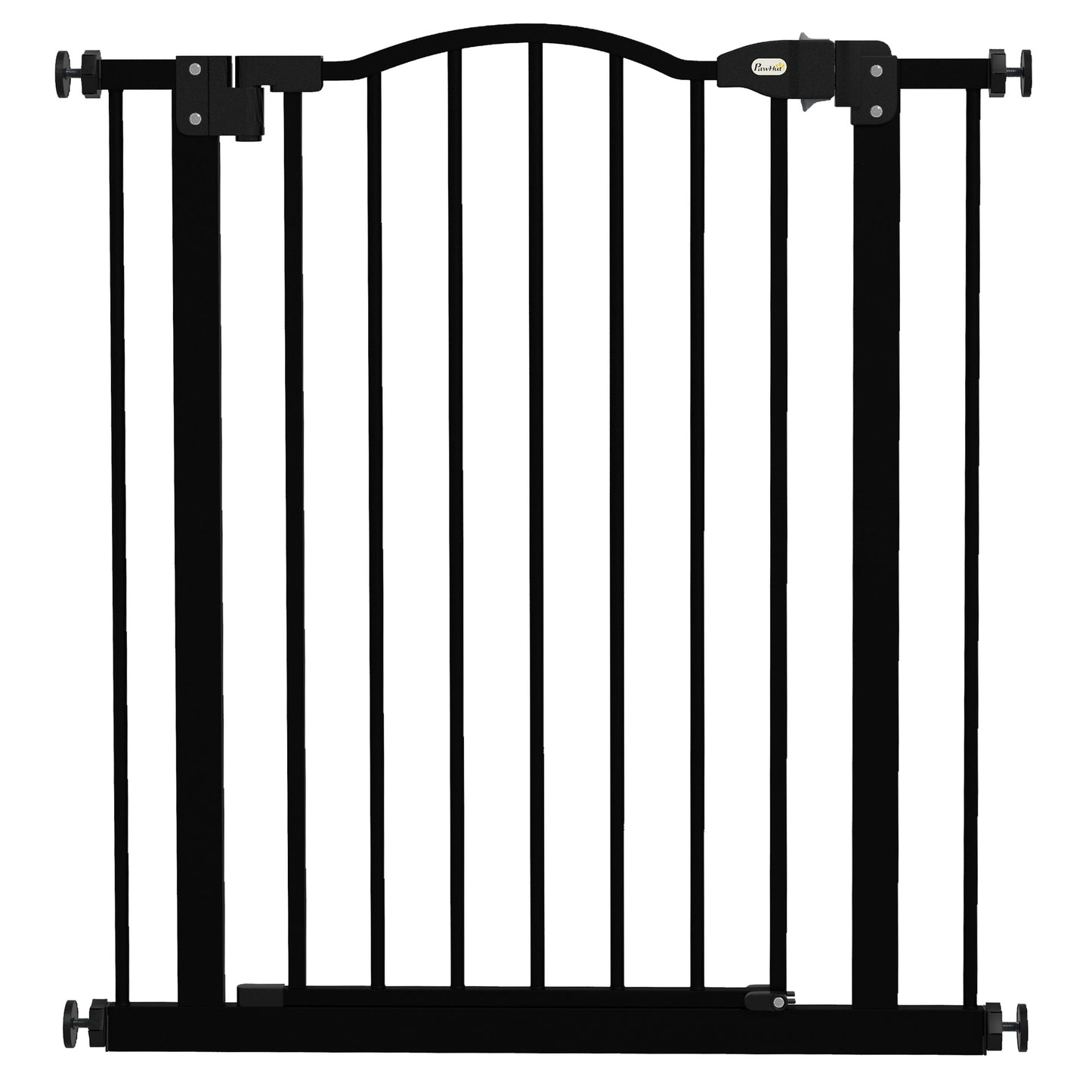 Pressure Fit Dog Stair Gate No Drilling Safety Gate Auto Close for Doorways, Hallways, 74-80cm Adjustable, 78cm Tall, Black
