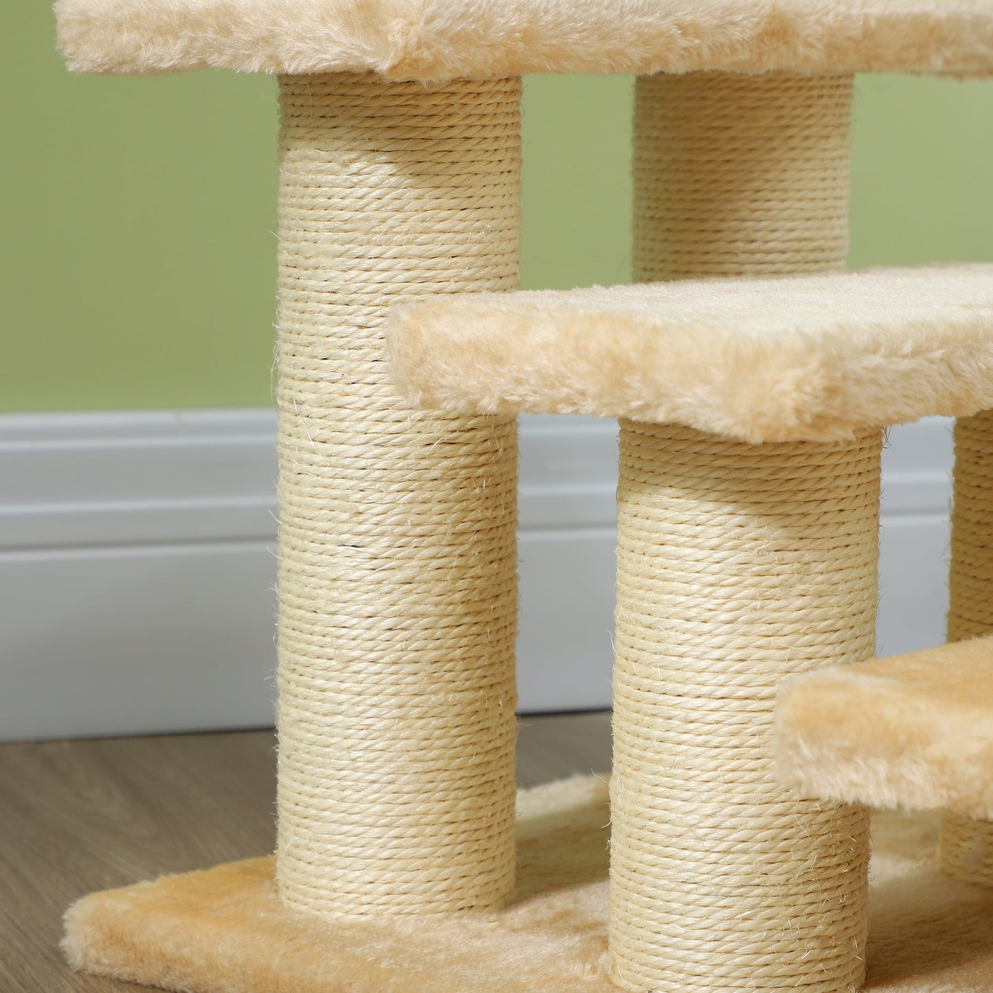 Pet Stairs 3-step Pet Ladder Cat dog Stairs Climb Ladder Cat Tree, Beige