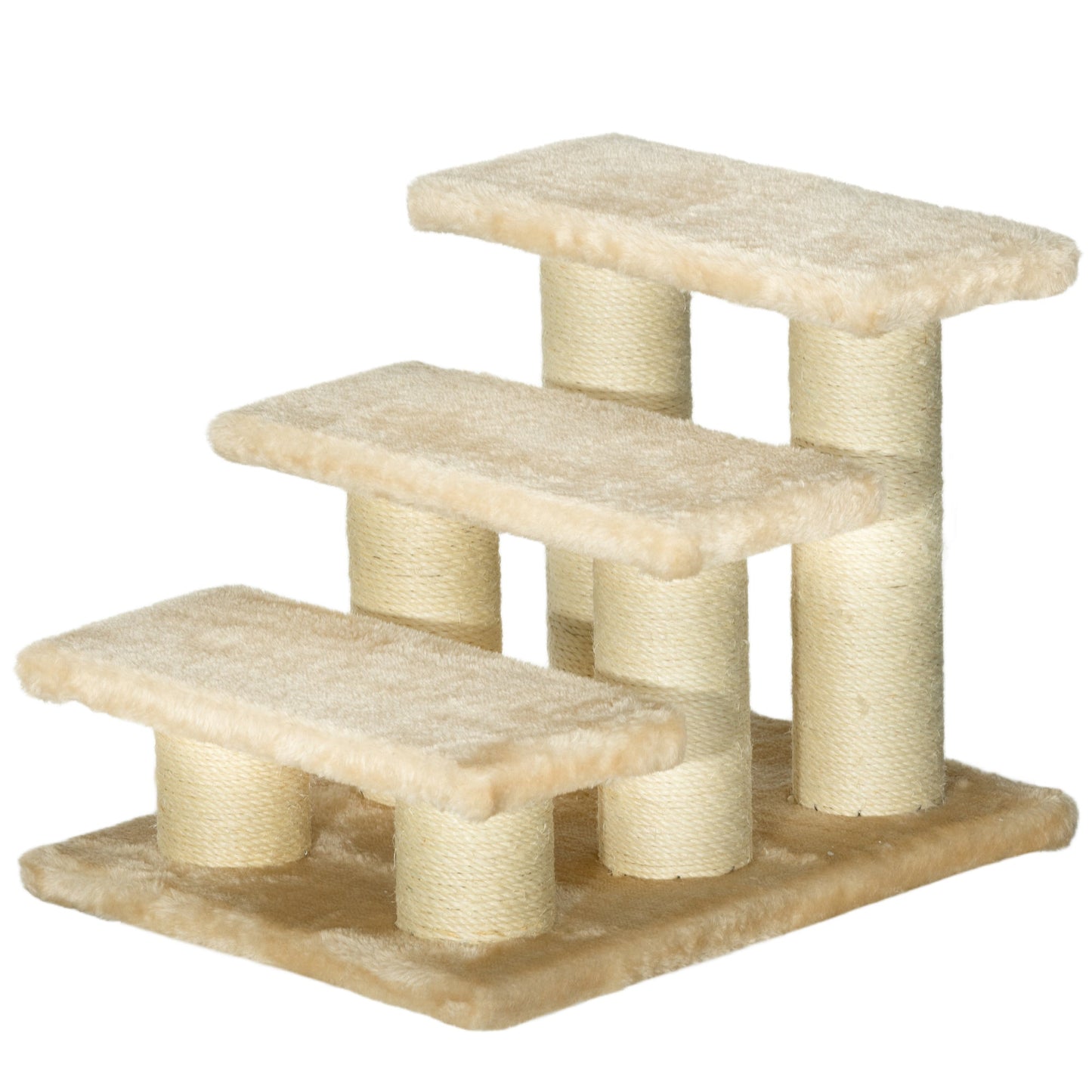 Pet Stairs 3-step Pet Ladder Cat dog Stairs Climb Ladder Cat Tree, Beige