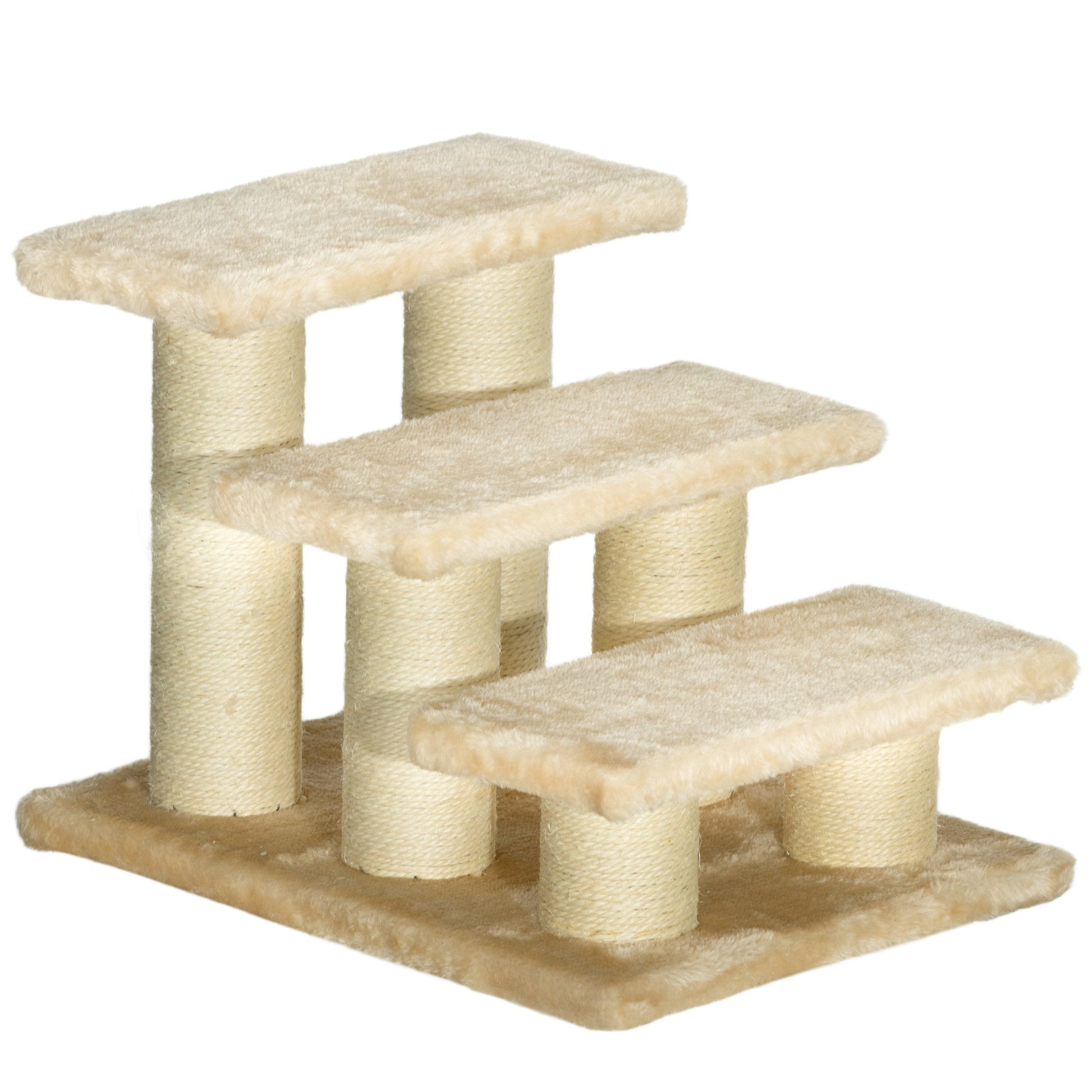 Pet Stairs 3-step Pet Ladder Cat dog Stairs Climb Ladder Cat Tree, Beige