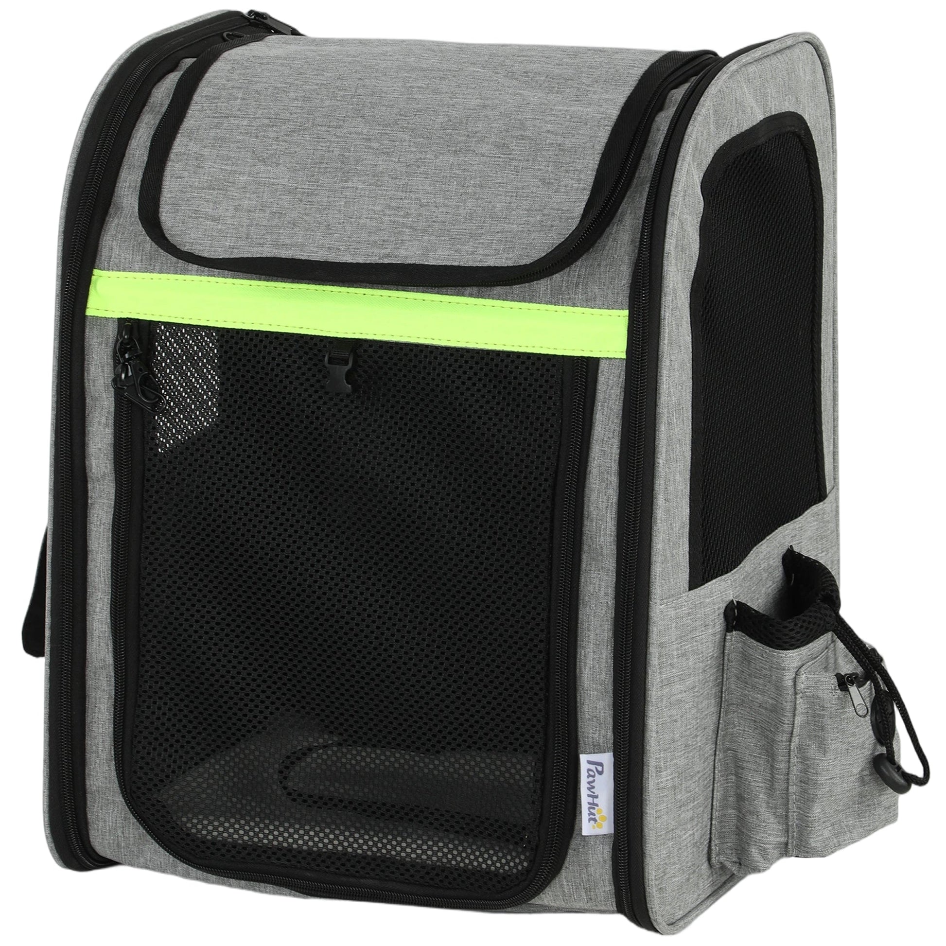 Dog Carrier Backpack Expandable, Breathable Pet Carrier Bag for Small Puppy Cat with Reflective Strip and 5 Pockets, for Travel Hiking Walking Camping, Light Grey