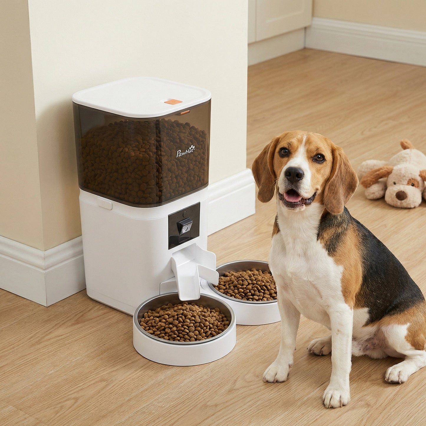 Automatic Cat Feeder with HD Camera for 2 Cats, 6L 2.4G/5G WiFi Smart Pet Food Dispenser with App Control, Timed Pet Feeder with 1-10 Meals Per Day, 10s Voice Recorder, Dual Power Supply