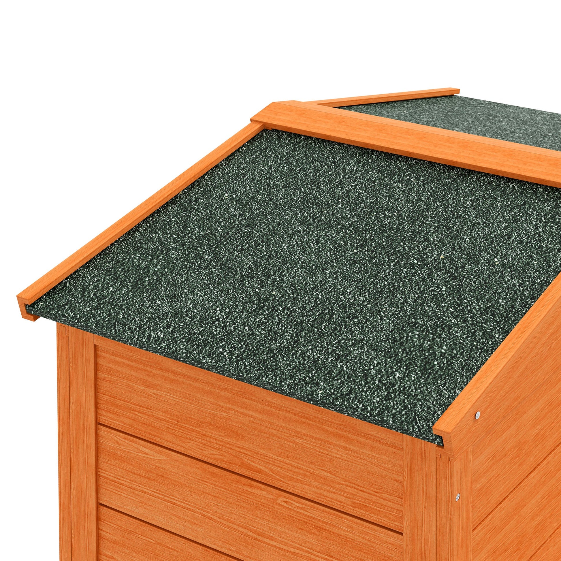 Rabbit Hutch Outdoor, 2 Tier Guinea Pig Hutch with Run, Ramp, Slide-out Tray, Asphalt Roof, 150 x 45 x 85cm