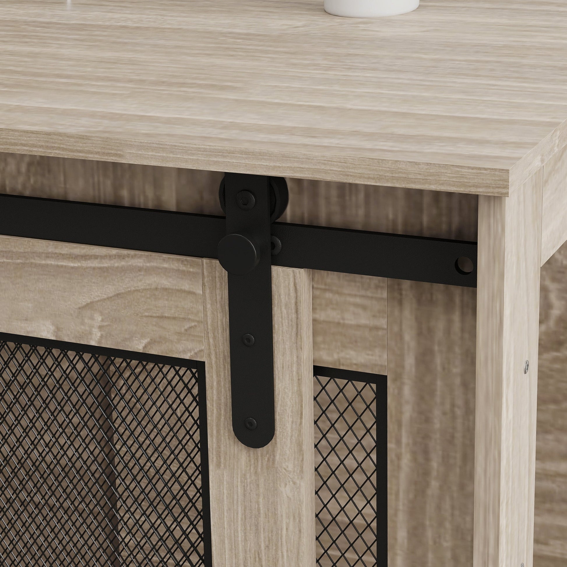 Dog Crate Furniture, Dog Cage End Table with Sliding Door, Pet Kennel for Extra Large Breeds, 118 x 75.5 x 82cm, Walnut Brown