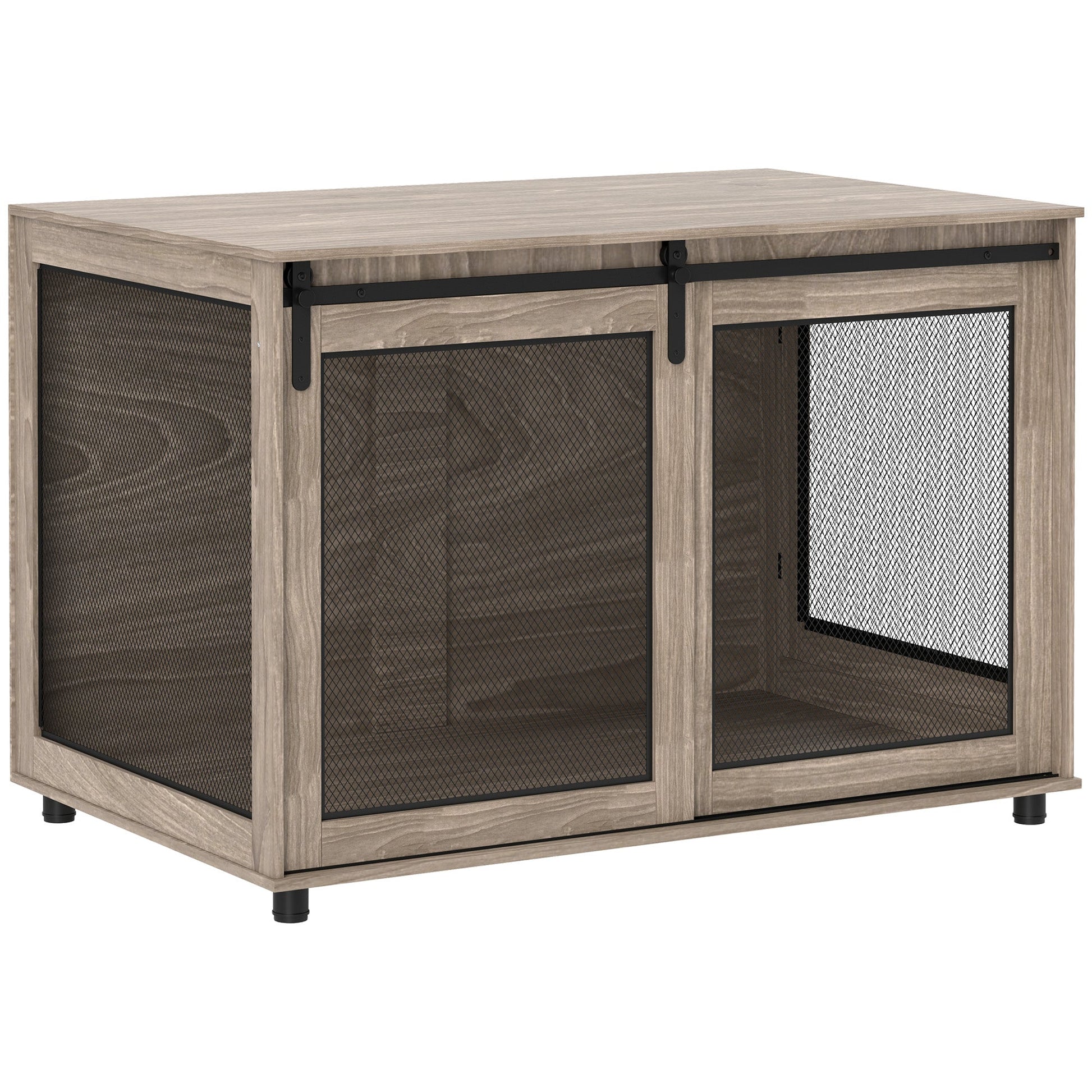 Dog Crate Furniture, Dog Cage End Table with Sliding Door, Pet Kennel for Extra Large Breeds, 118 x 75.5 x 82cm, Walnut Brown