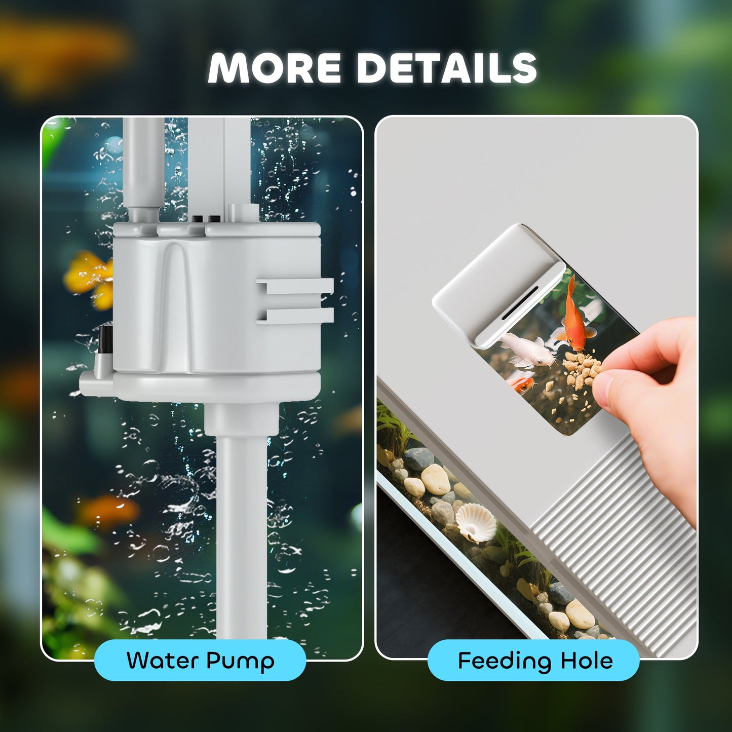 Fish Tank, 26L Glass Aquarium with Filter System, LED Lights, Water Pump, Betta Fish Tank for Goldfish, Shrimps, White