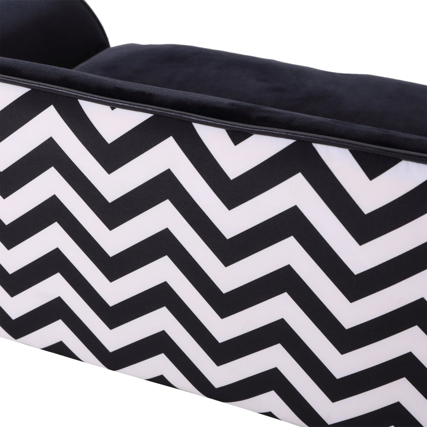 Dog Sofa Bed for XS-Sized Dogs, Cat Sofa with Soft Cushion, Pet Chair Lounge with Washable Cover, Removable Legs, Wooden Frame - Black