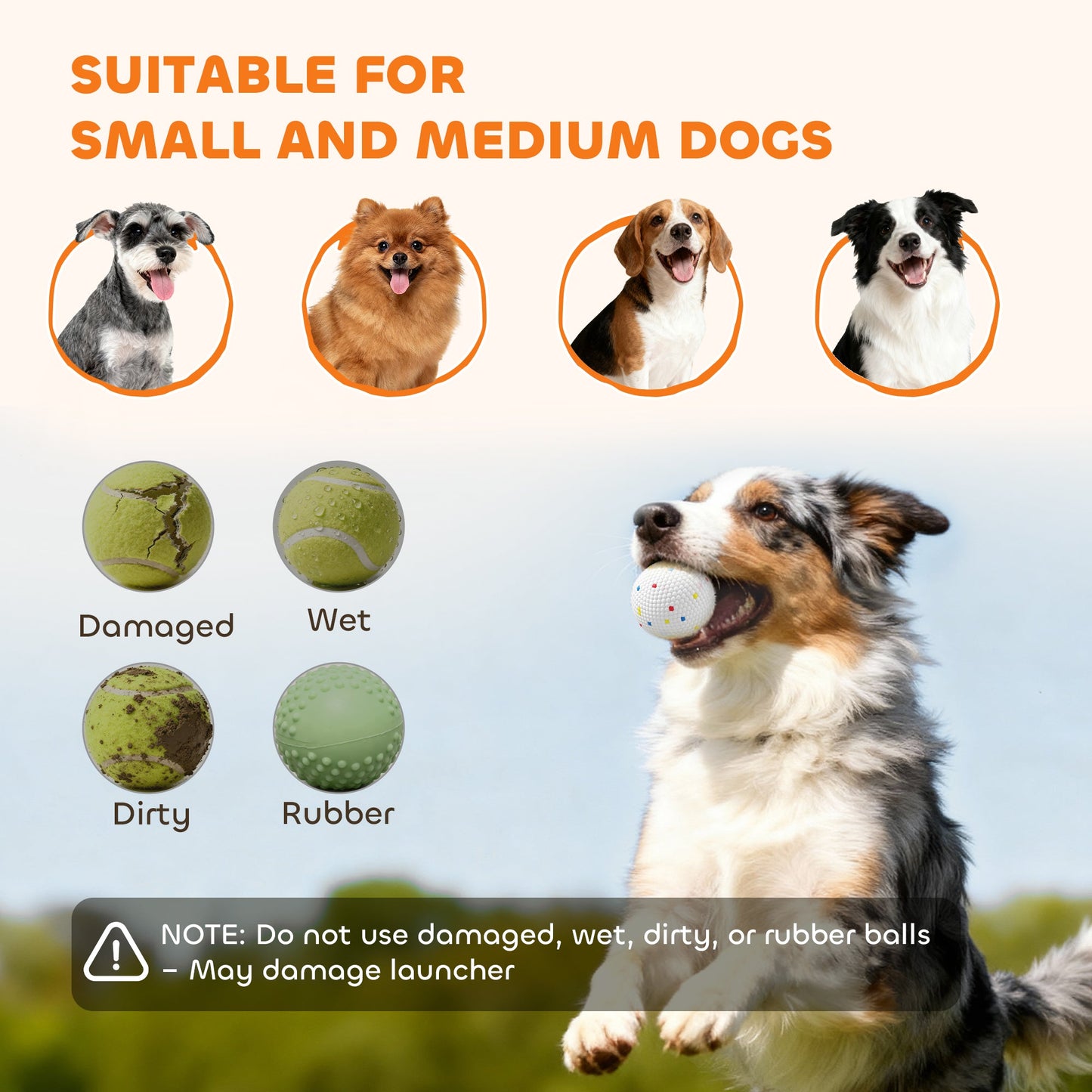 Automatic Dog Ball Launcher with 5 ETPU Tennis Balls, Dog Ball Thrower with 3 Distance Settings (20/33/46ft), Indoor Outdoor Interactive Toy for Small Medium Dogs, Green