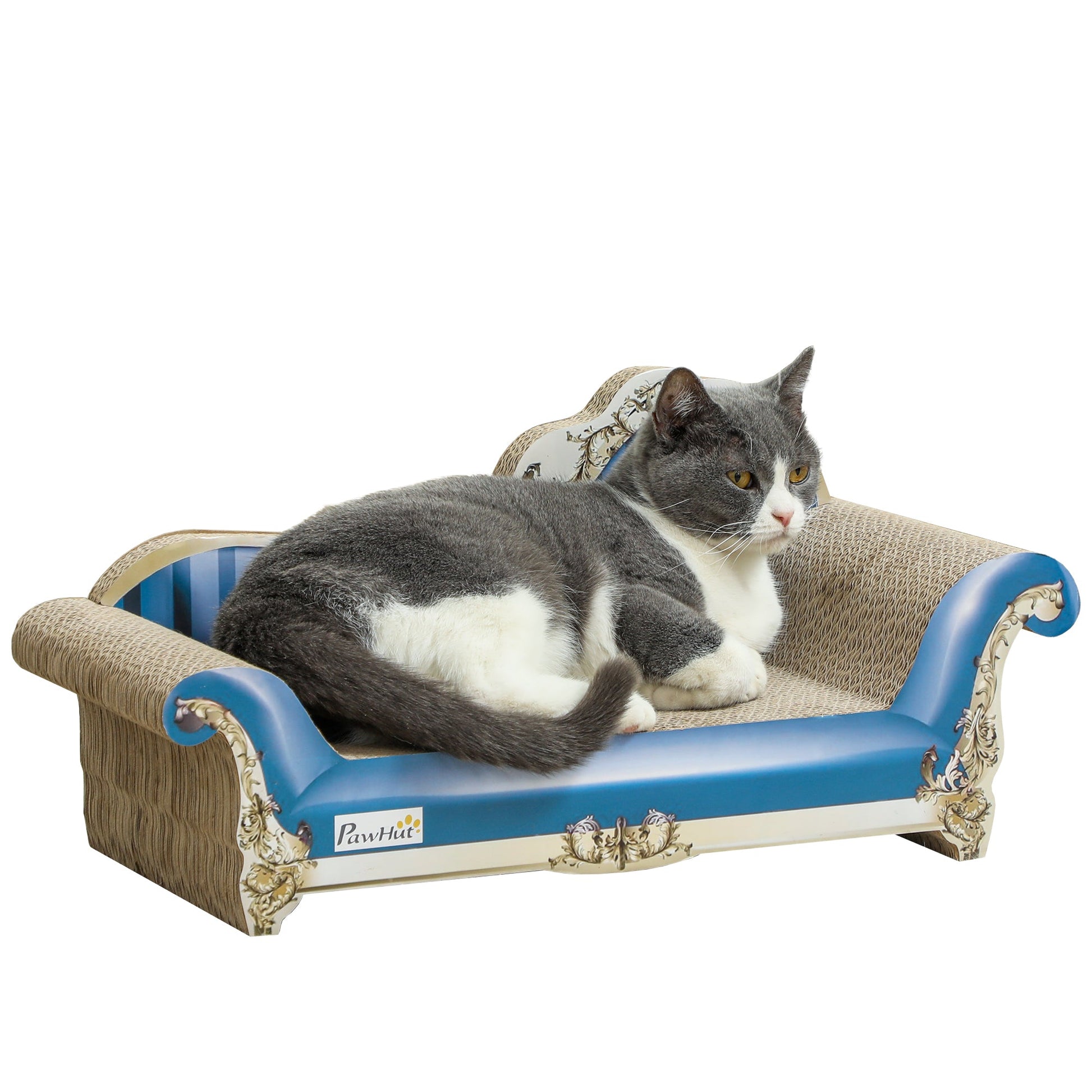 Cat Scratcher, 2-in-1 Cat Scratching Board with Catnip, Cardboard Lounge for Indoor Cats