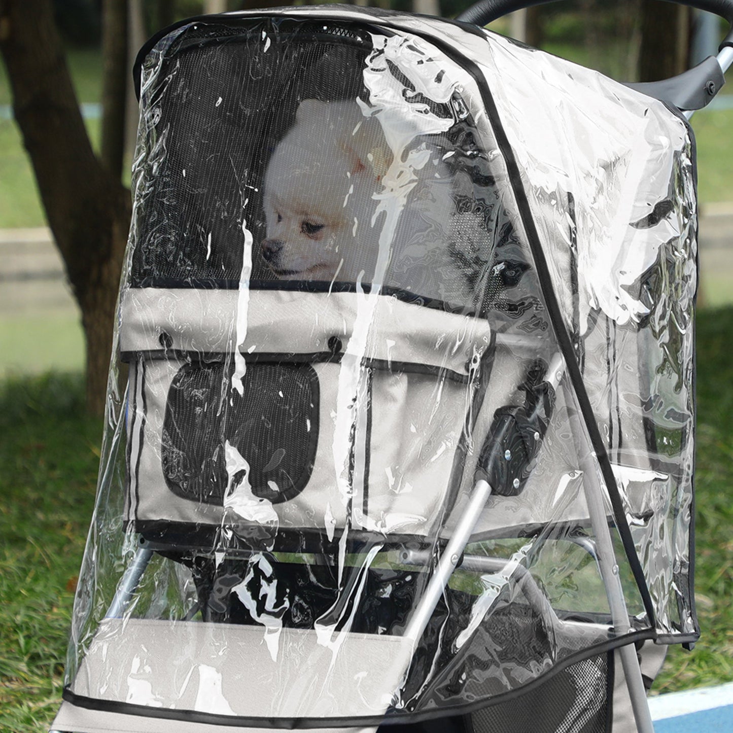 Dog Stroller Rain Cover, Cover for Dog Pram Stroller Buggy w/ Rear Side Entry
