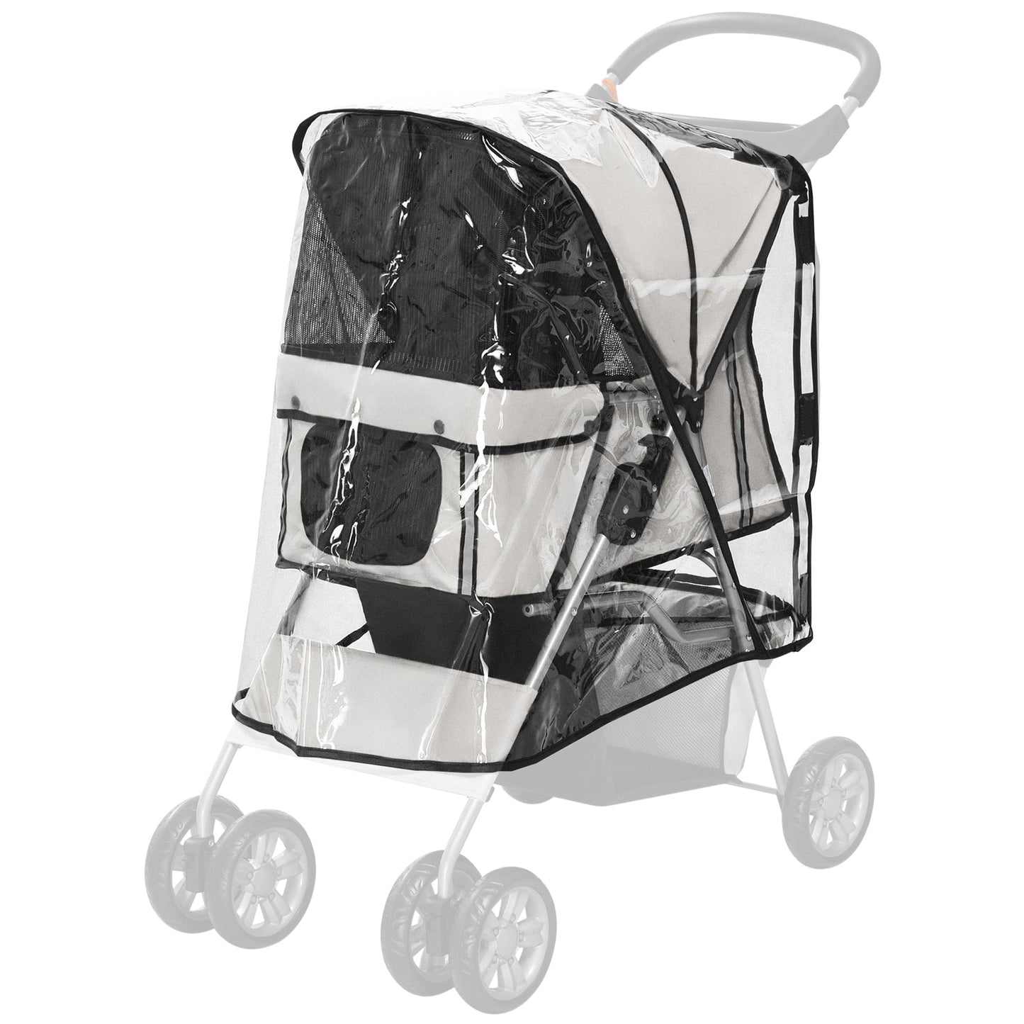 Dog Stroller Rain Cover, Cover for Dog Pram Stroller Buggy w/ Rear Side Entry