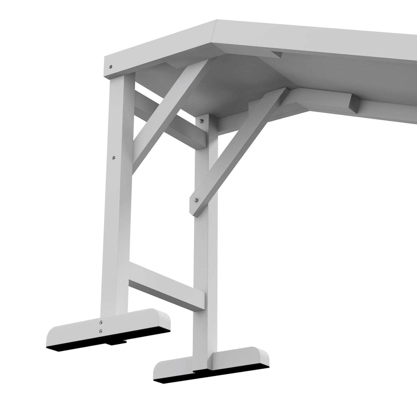 Dog Ramp for Bed, Pet Ramp for Dogs with Non-Slip Carpet and Top Platform, White & Grey