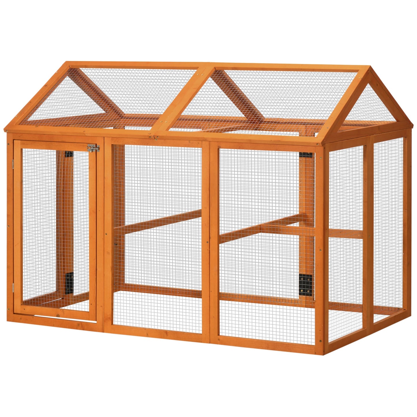 Large Chicken Run, Wooden Chicken Coop, Pet Playpen w/ Combinable Design - Orange