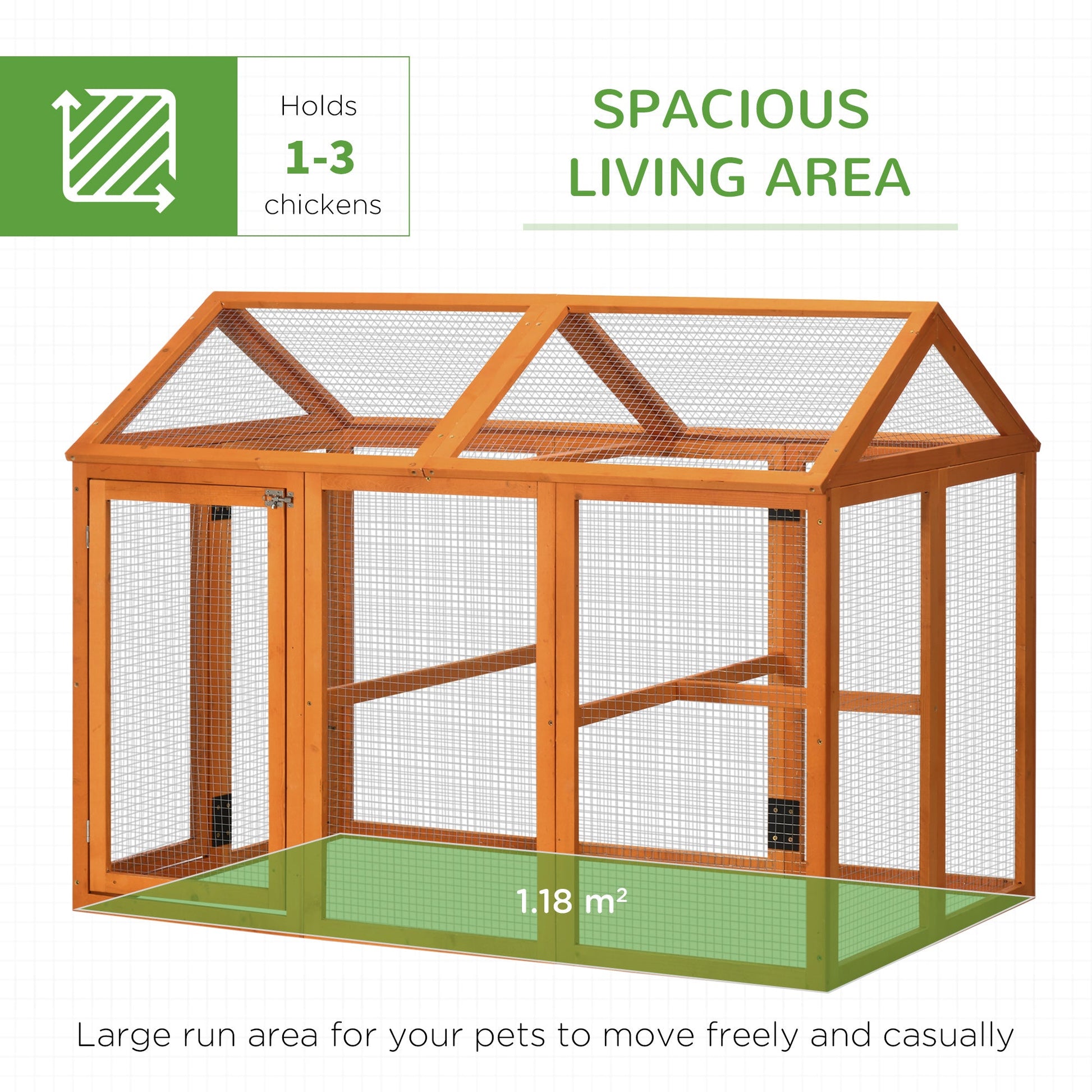 Large Chicken Run, Wooden Chicken Coop, Pet Playpen w/ Combinable Design - Orange