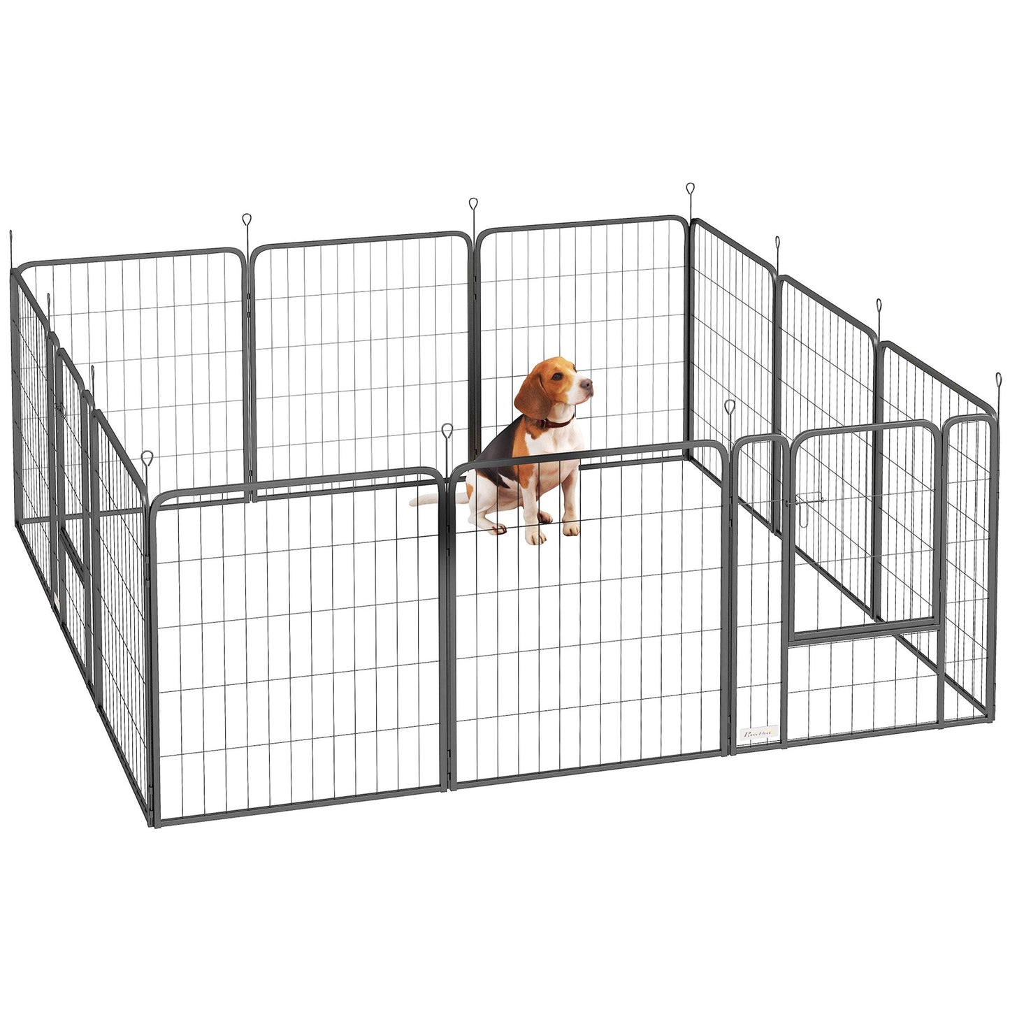 Dog Pen, 12 Panel Puppy Pen, Steel Dog Playpen, for Medium Breeds, 80cm Tall, Black