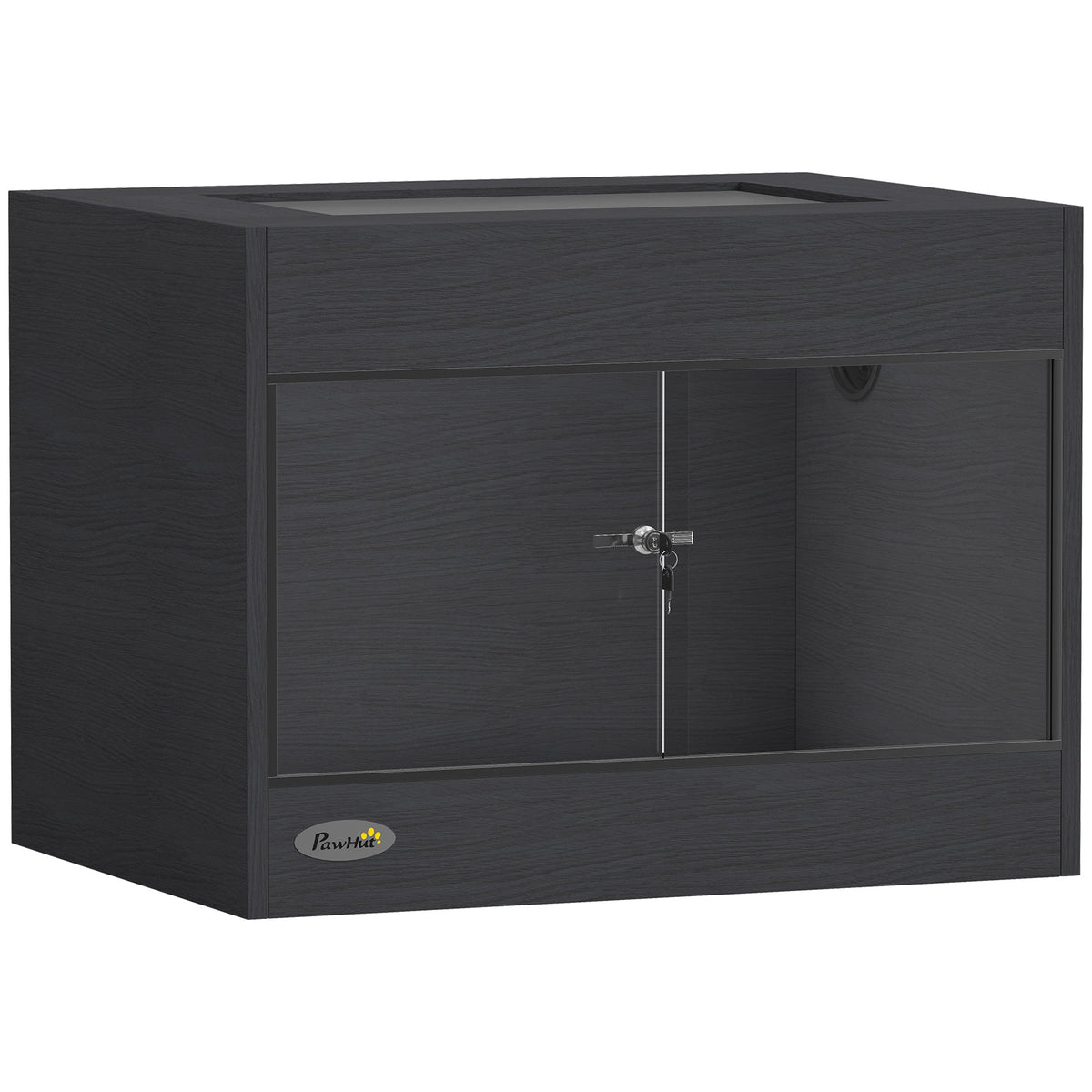 Reptile Terrarium, High-Strength Reptile Vivarium with Sliding Glass Doors, Secure Lock and Top Ventilation, Tarantula Enclosure for Bearded Dragon, Snake and Gecko, 60 x 45 x 45 cm, Black