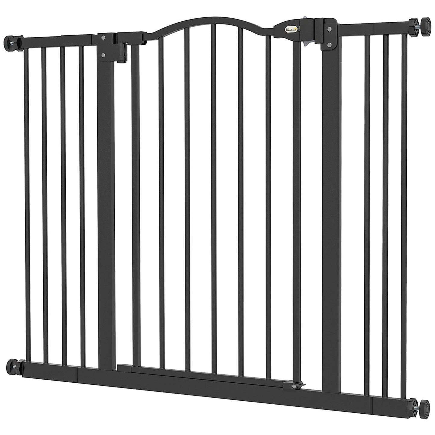 Pressure Fit Dog Stair Gate No Drilling Safety Gate Auto Close for Doorways, Hallways, 74-100cm Adjustable, 78cm Tall, Black