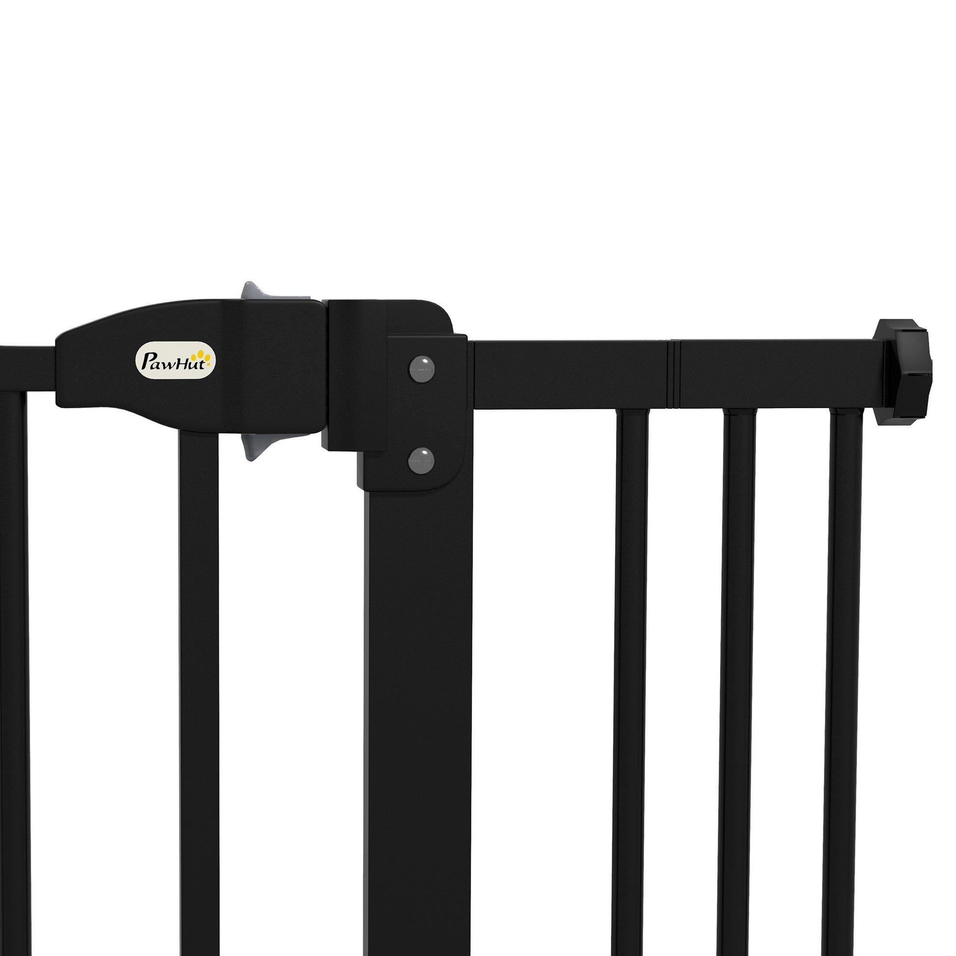 Pressure Fit Dog Stair Gate No Drilling Safety Gate Auto Close for Doorways, Hallways, 74-100cm Adjustable, 78cm Tall, Black