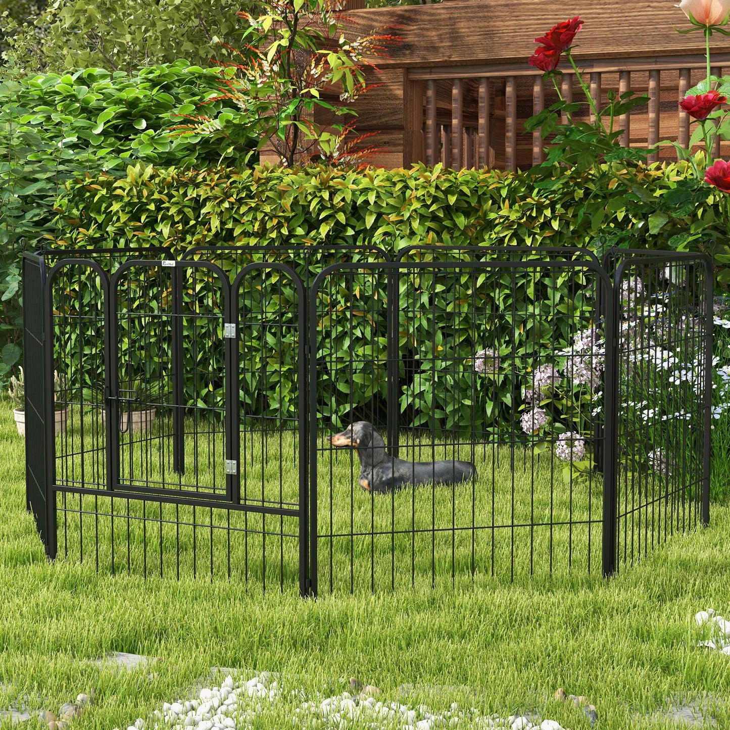 Dog Pen 8 Panels Puppy Pen Heavy Duty Pet Playpen for Indoor Outdoor for Dogs, Rabbits, Ducks 80cm High