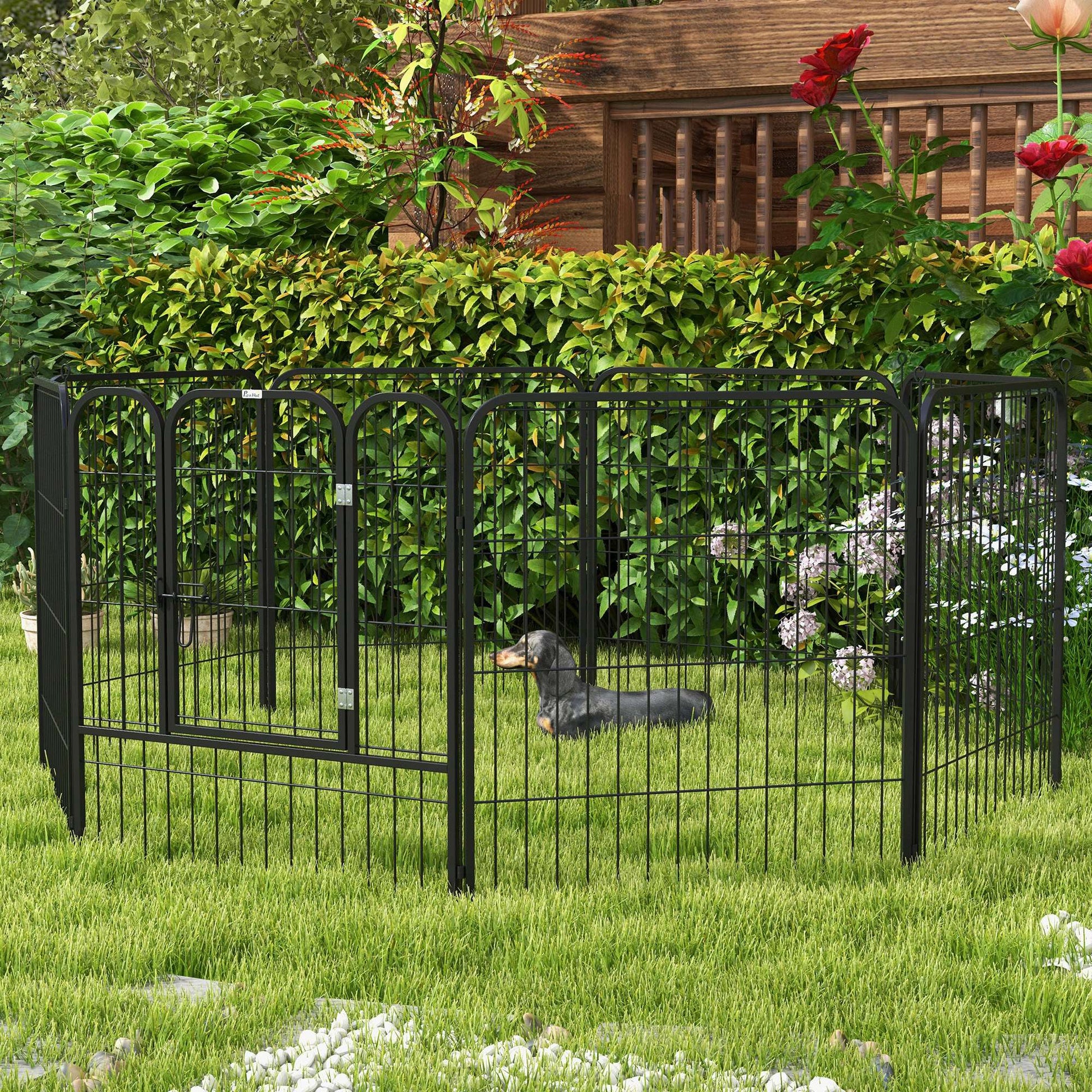Dog Pen 8 Panels Puppy Pen Heavy Duty Pet Playpen for Indoor Outdoor for Dogs, Rabbits, Ducks 80cm High