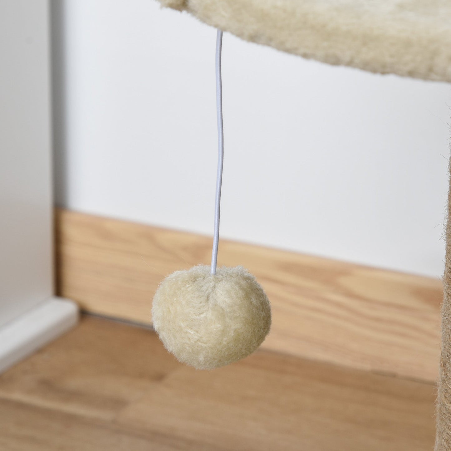 Cat Tree Cat Scratching Post for Indoor Cats Kitten Play Tower Activity Centre Climbing Stand with Dangling Ball Beige