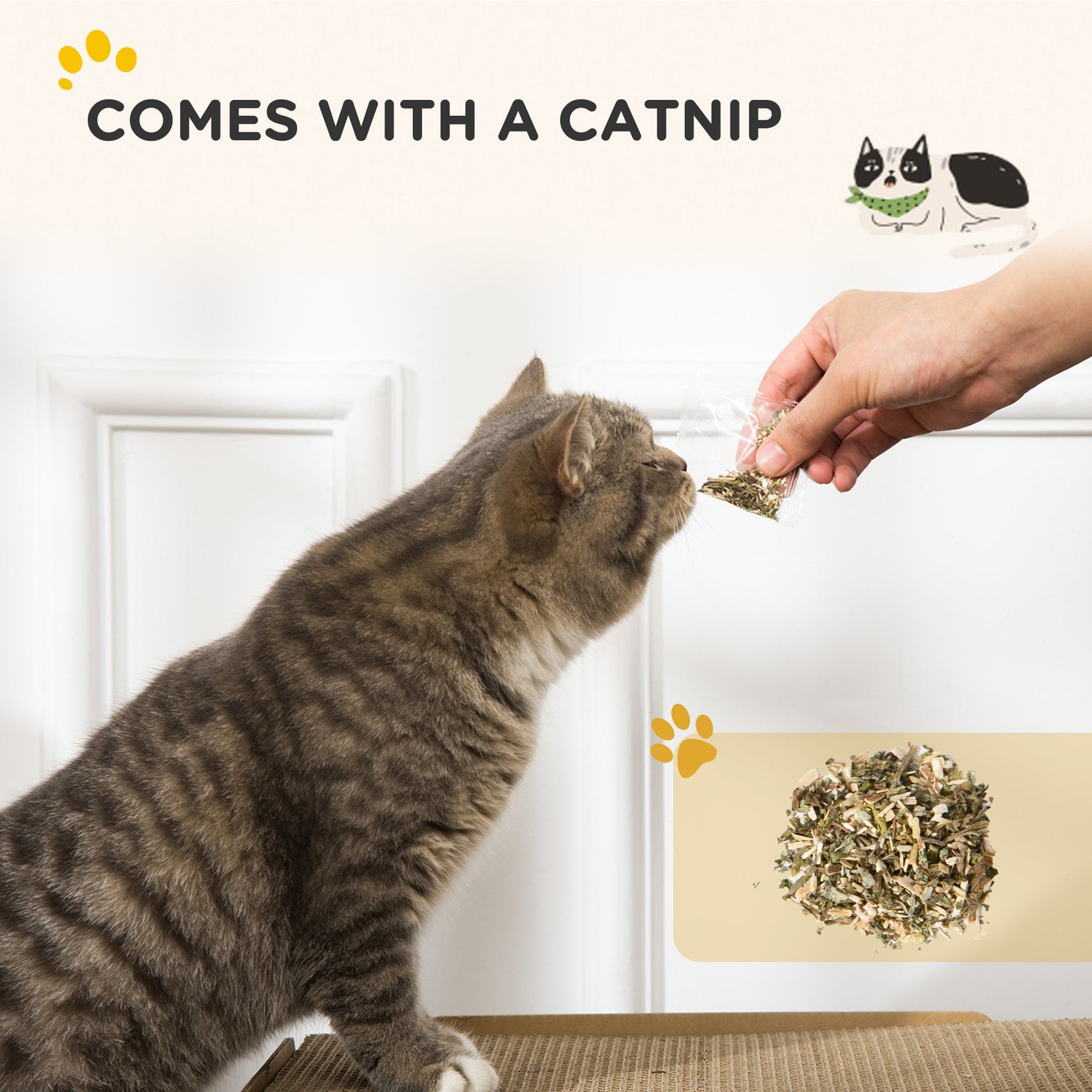Cat Scratching Board, Cat Scratcher TV Shape Corrugated Cardboard 2 in 1 Cat House with Catnip, for Indoor Cats, Brown
