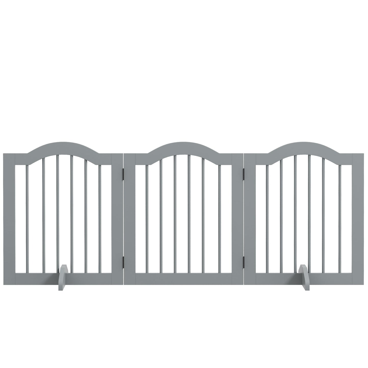 Freestanding Pet Gate Wooden Dog Gate with Support Feet Foldable Pet Fence Safety Barrier for the House Doorway Stairs Light Grey
