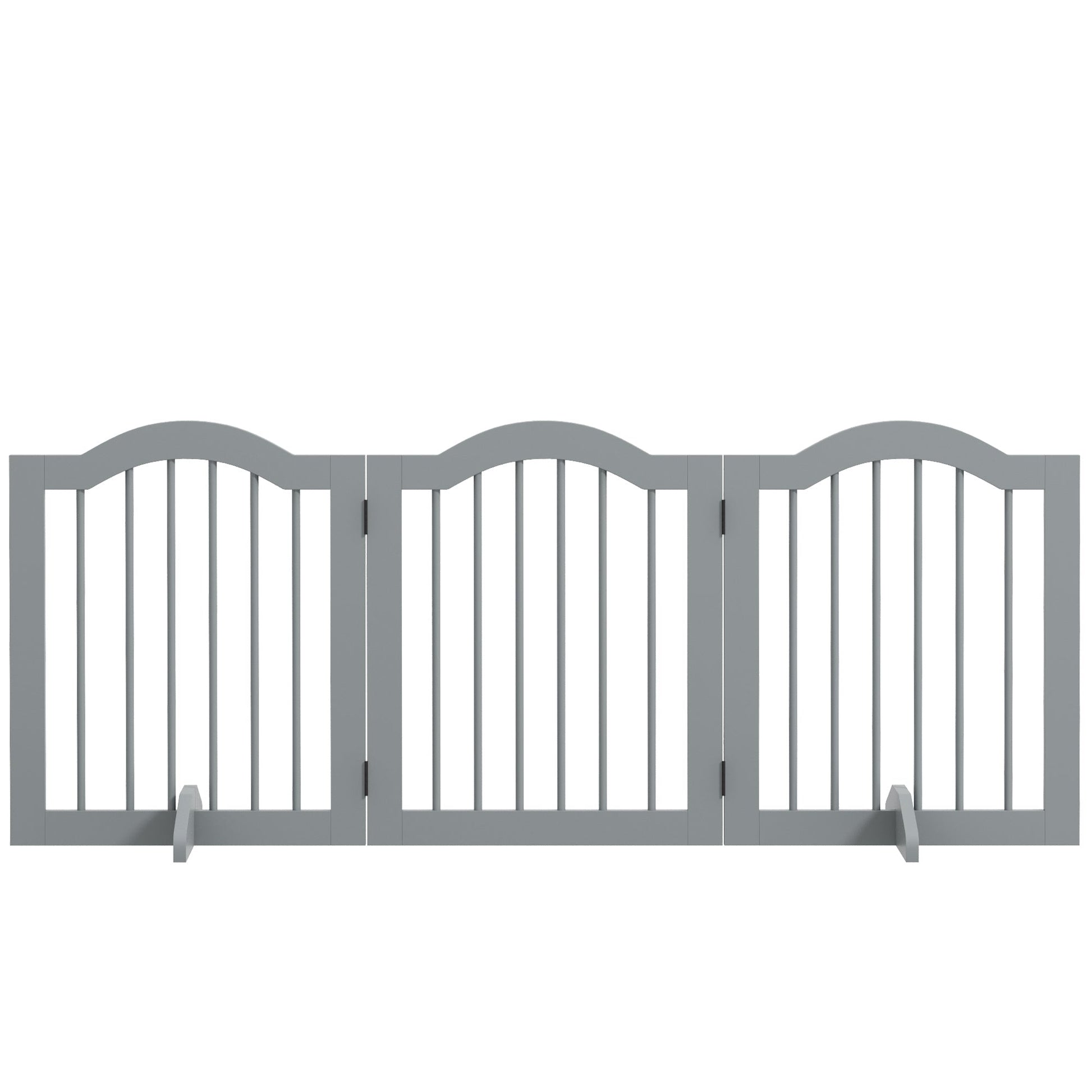Freestanding Pet Gate Wooden Dog Gate with Support Feet Foldable Pet Fence Safety Barrier for the House Doorway Stairs Light Grey