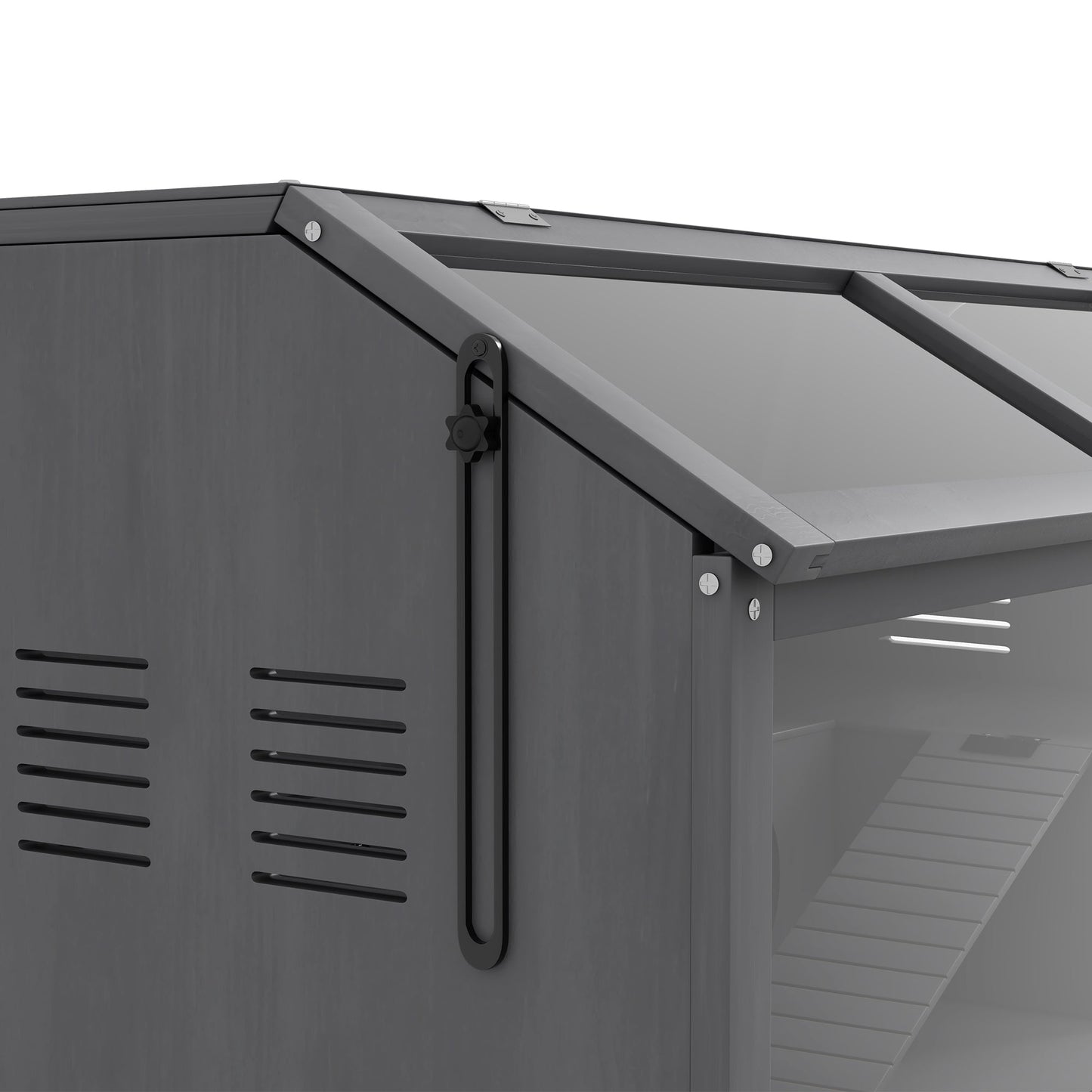 Wooden Hamster Cage, Gerbil Cage for Syrian Hamster with Exercise Play House, Openable Top 85 x 45 x 44cm - Grey