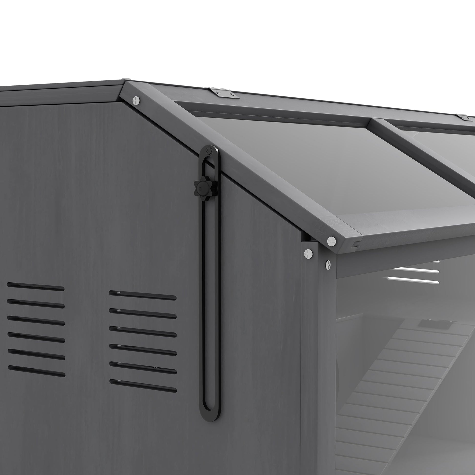 Wooden Hamster Cage, Gerbil Cage for Syrian Hamster with Exercise Play House, Openable Top 85 x 45 x 44cm - Grey